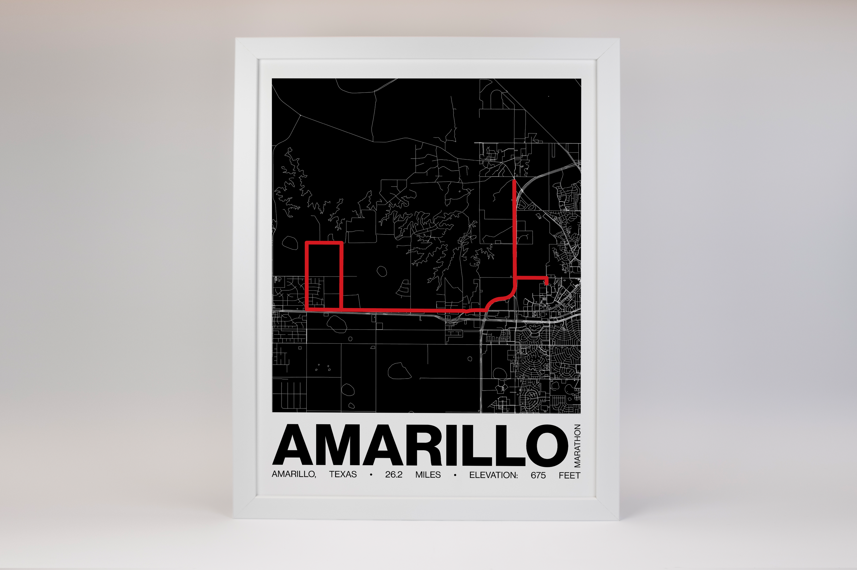 Amarillo Marathon Poster - Grid Style