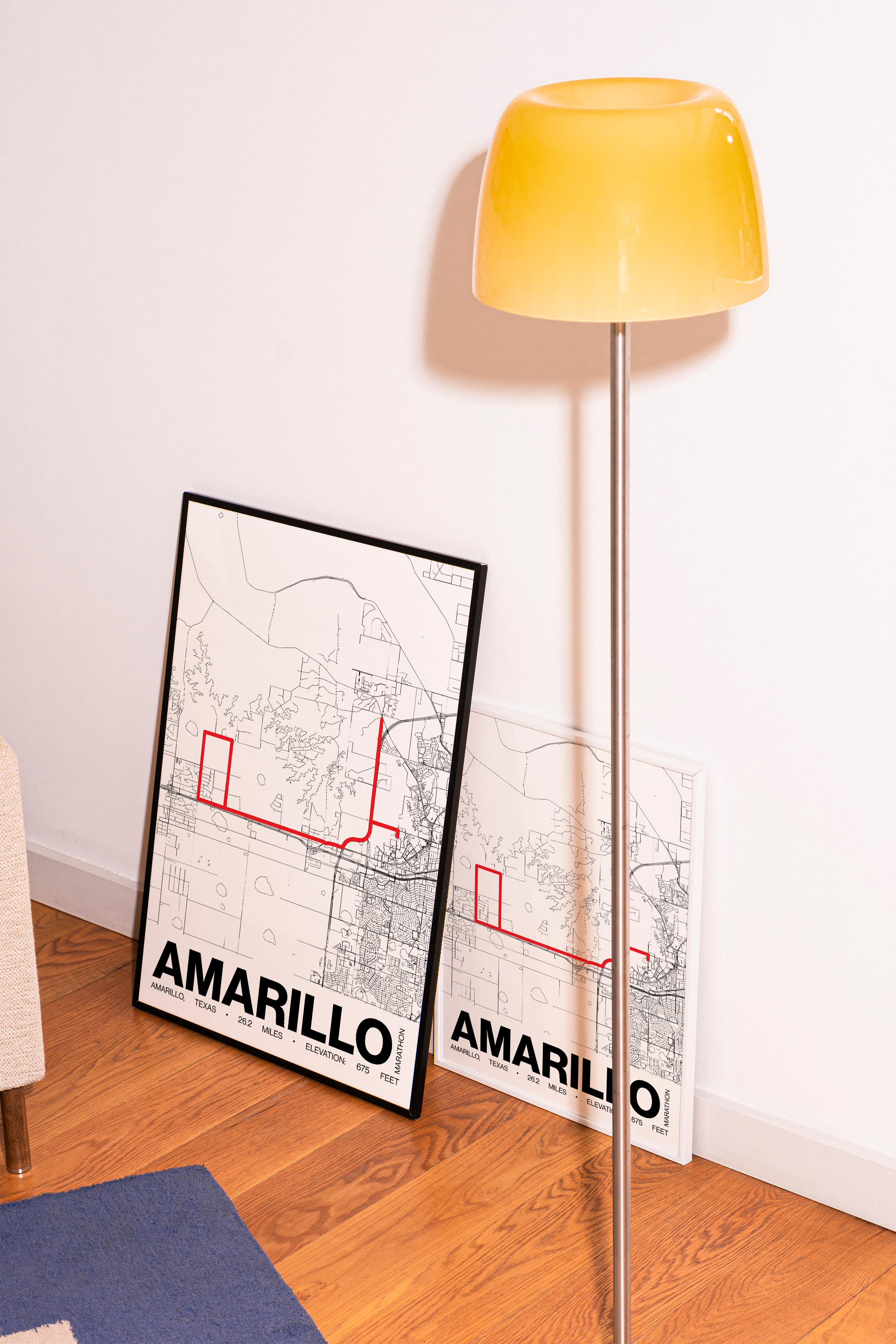 Amarillo Marathon Poster - Grid Style