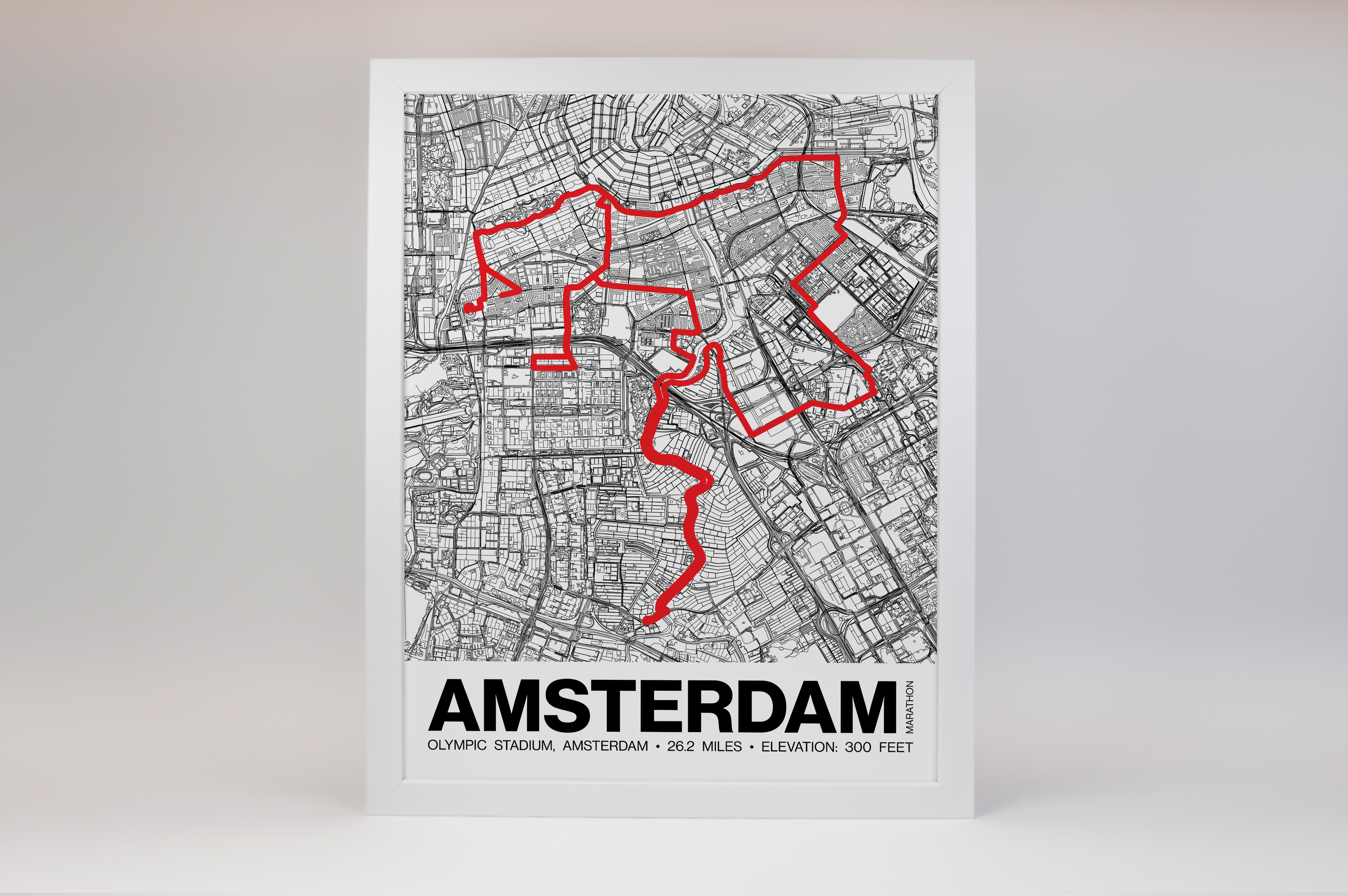 Amsterdam Marathon Poster - Grid Style