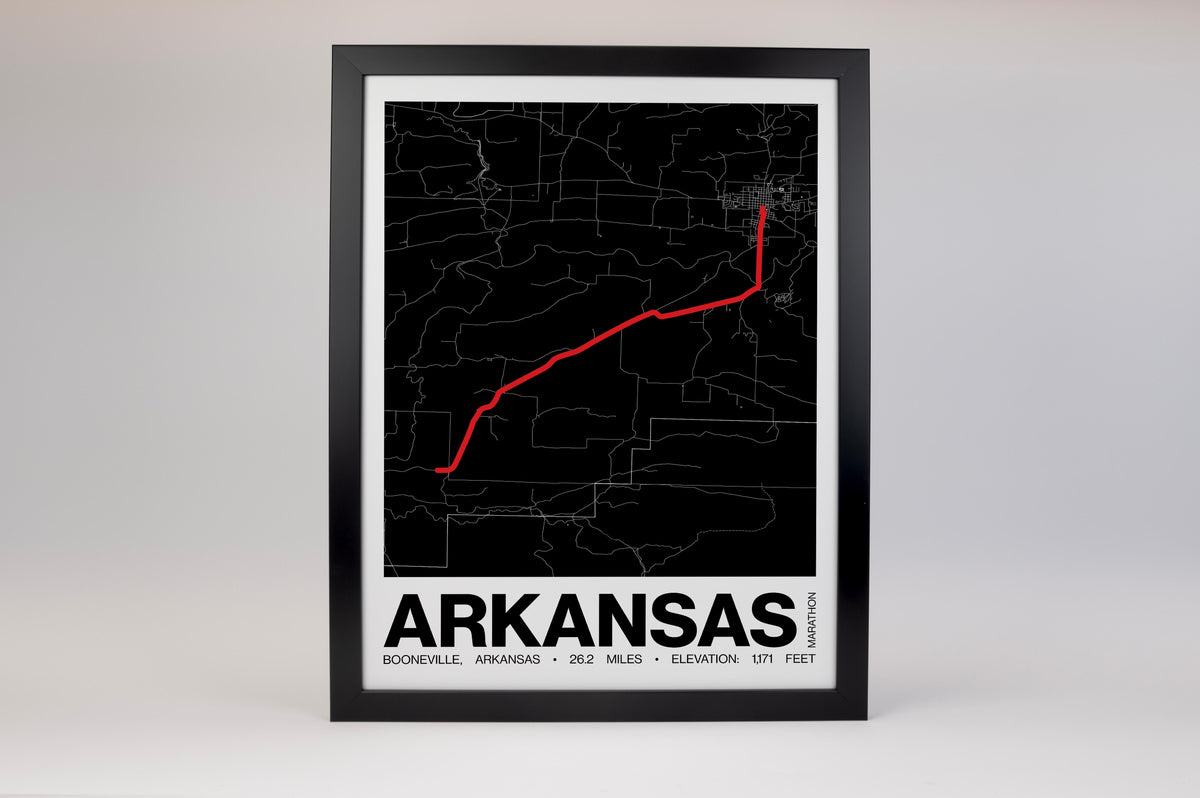 Arkansas Marathon Poster - Grid Style