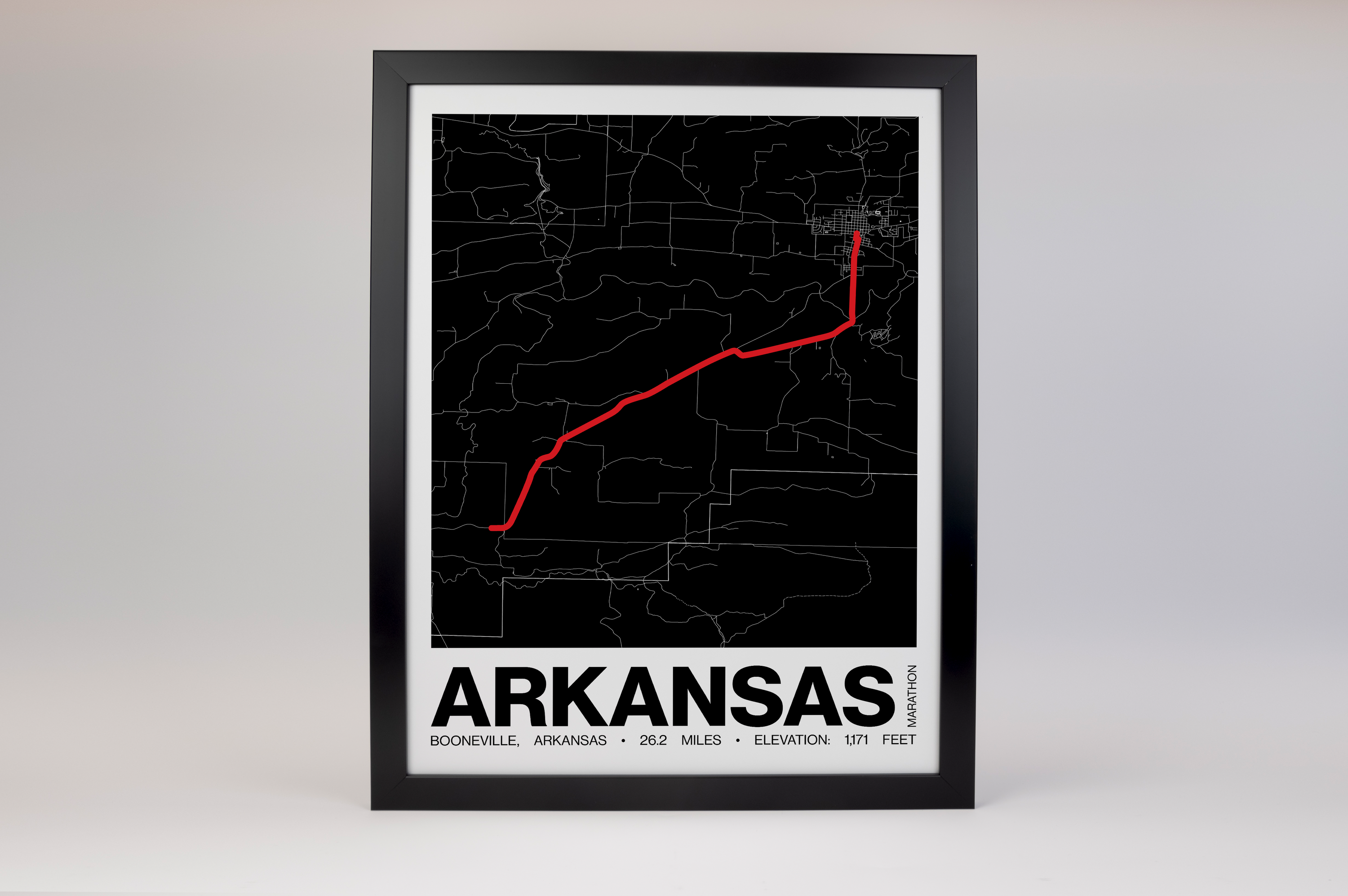 Arkansas Marathon Poster - Grid Style