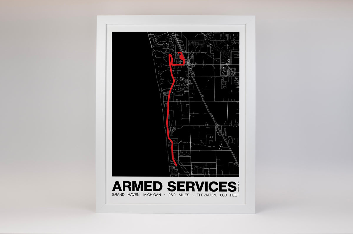 Armed Services Marathon Poster - Grid Style