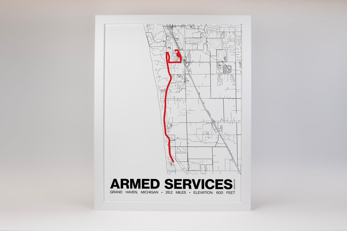 Armed Services Marathon Poster - Grid Style