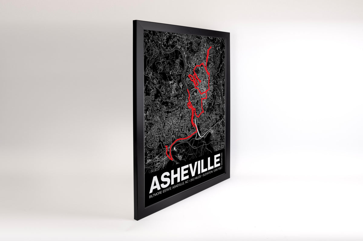 Asheville Marathon Poster - Grid Style