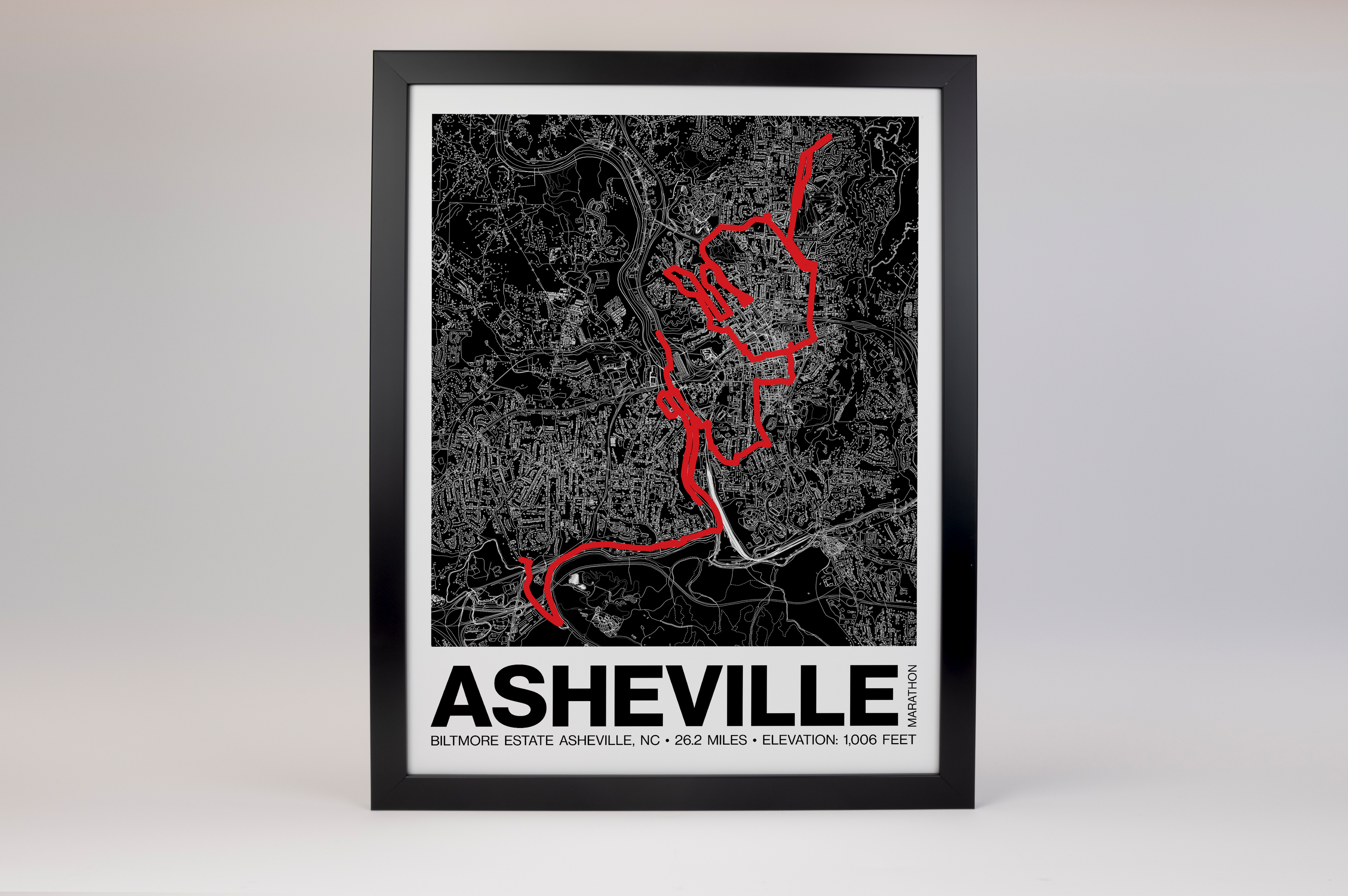 Asheville Marathon Poster - Grid Style