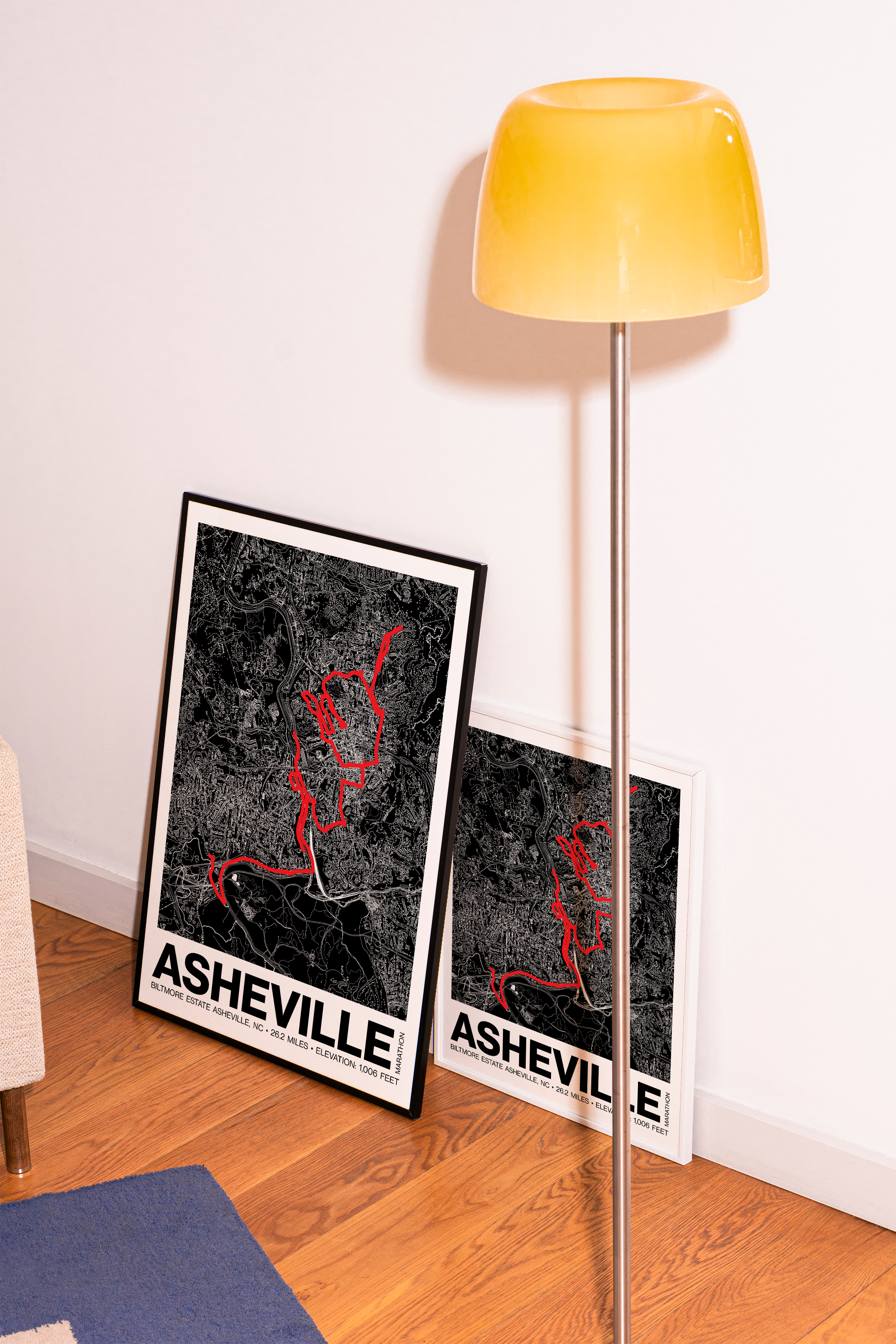 Asheville Marathon Poster - Grid Style
