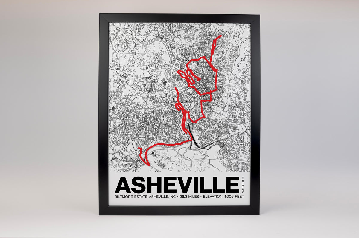 Asheville Marathon Poster - Grid Style