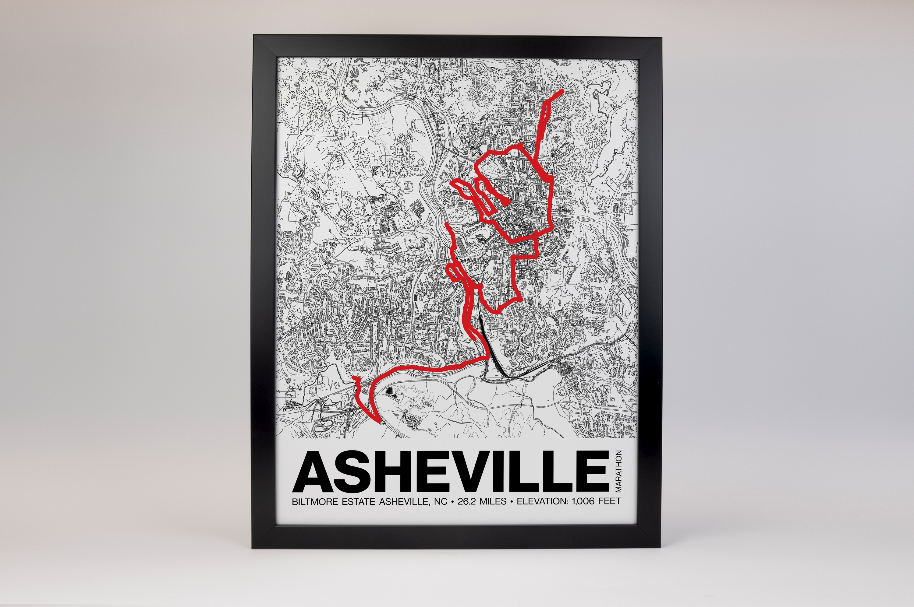 Asheville Marathon Poster - Grid Style