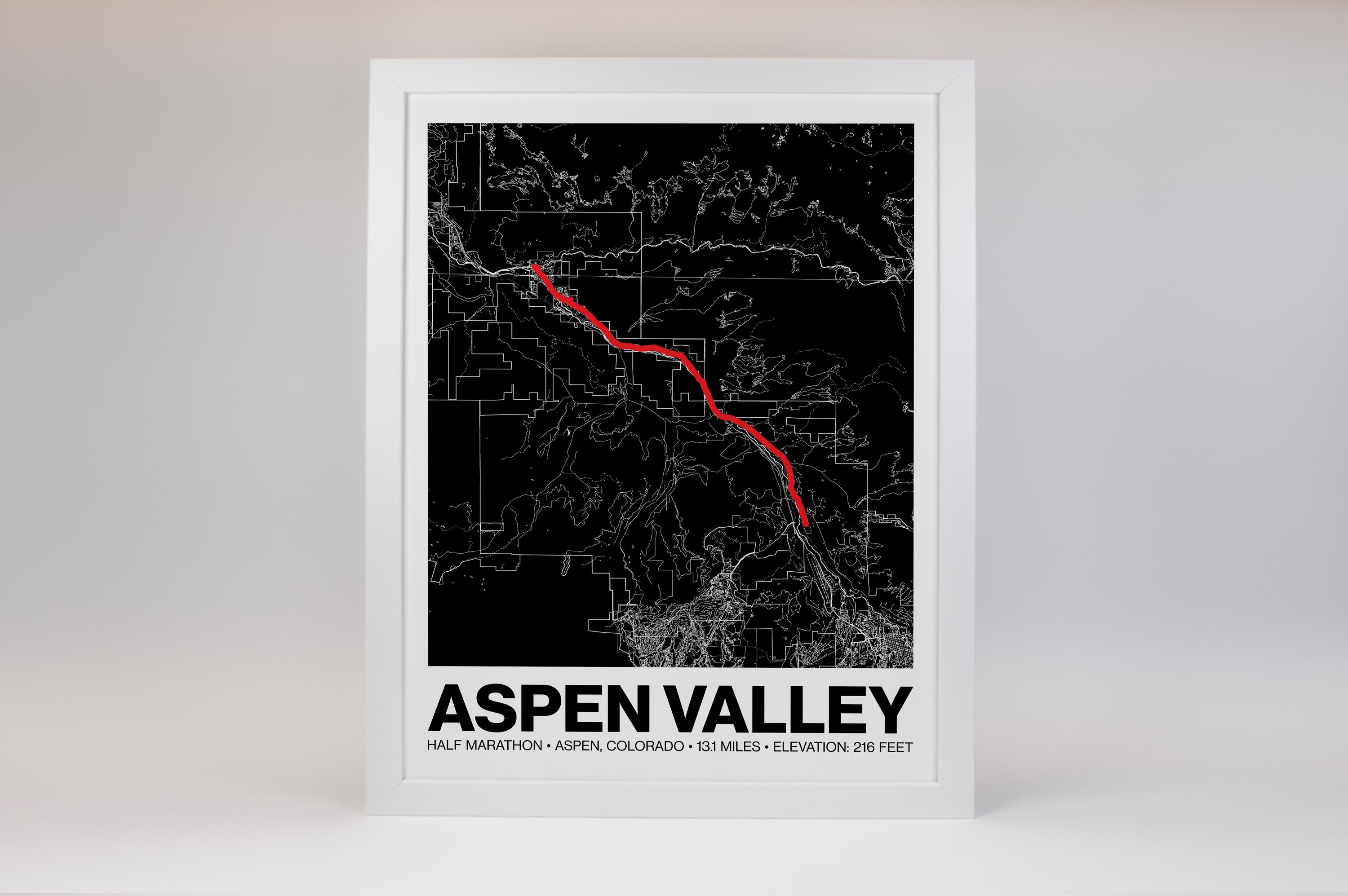 Aspen Valley Half Marathon Poster - Grid Style