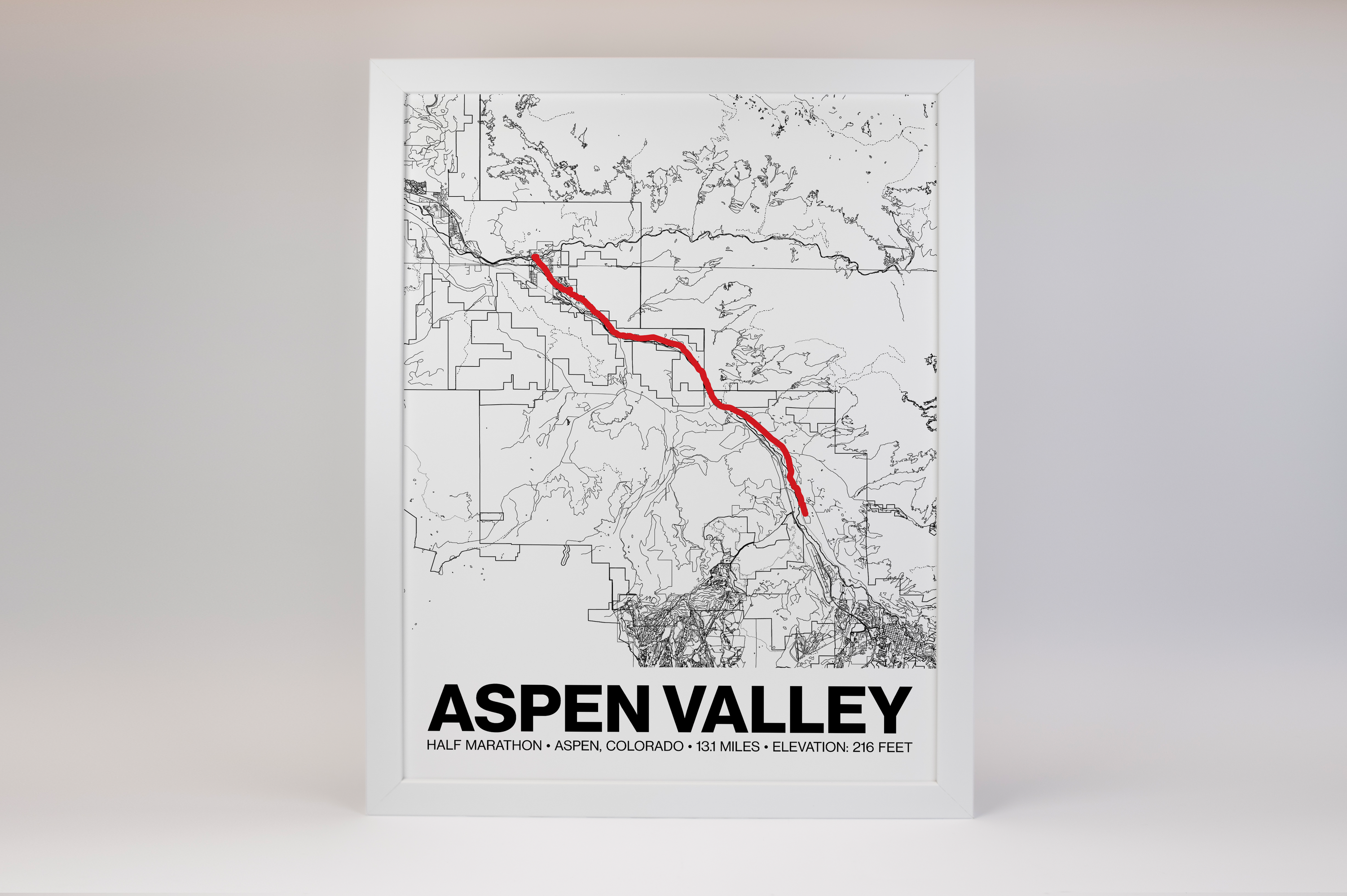 Aspen Valley Half Marathon Poster - Grid Style