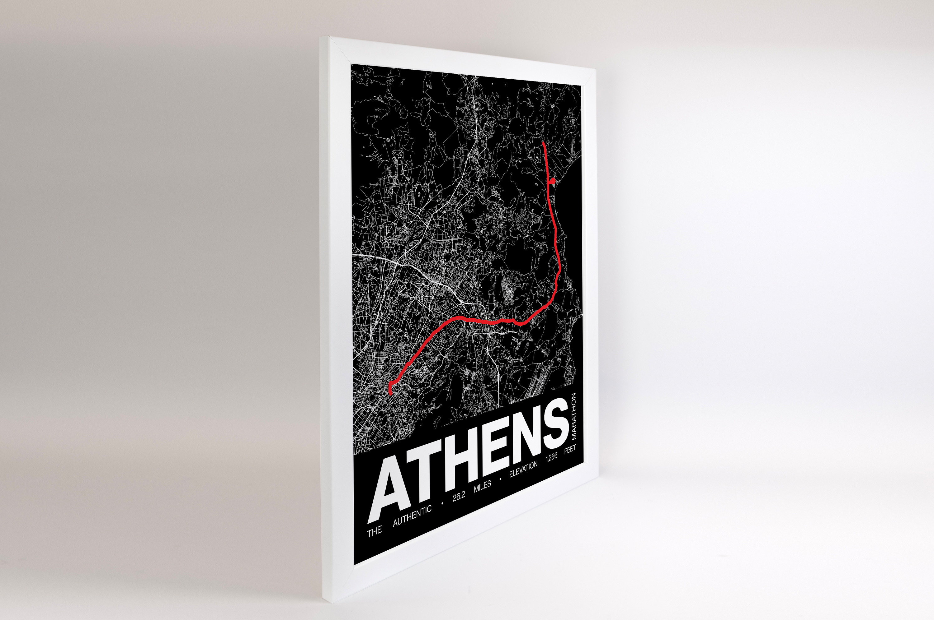 Athens Marathon. The Authentic Marathon Poster - Grid Style
