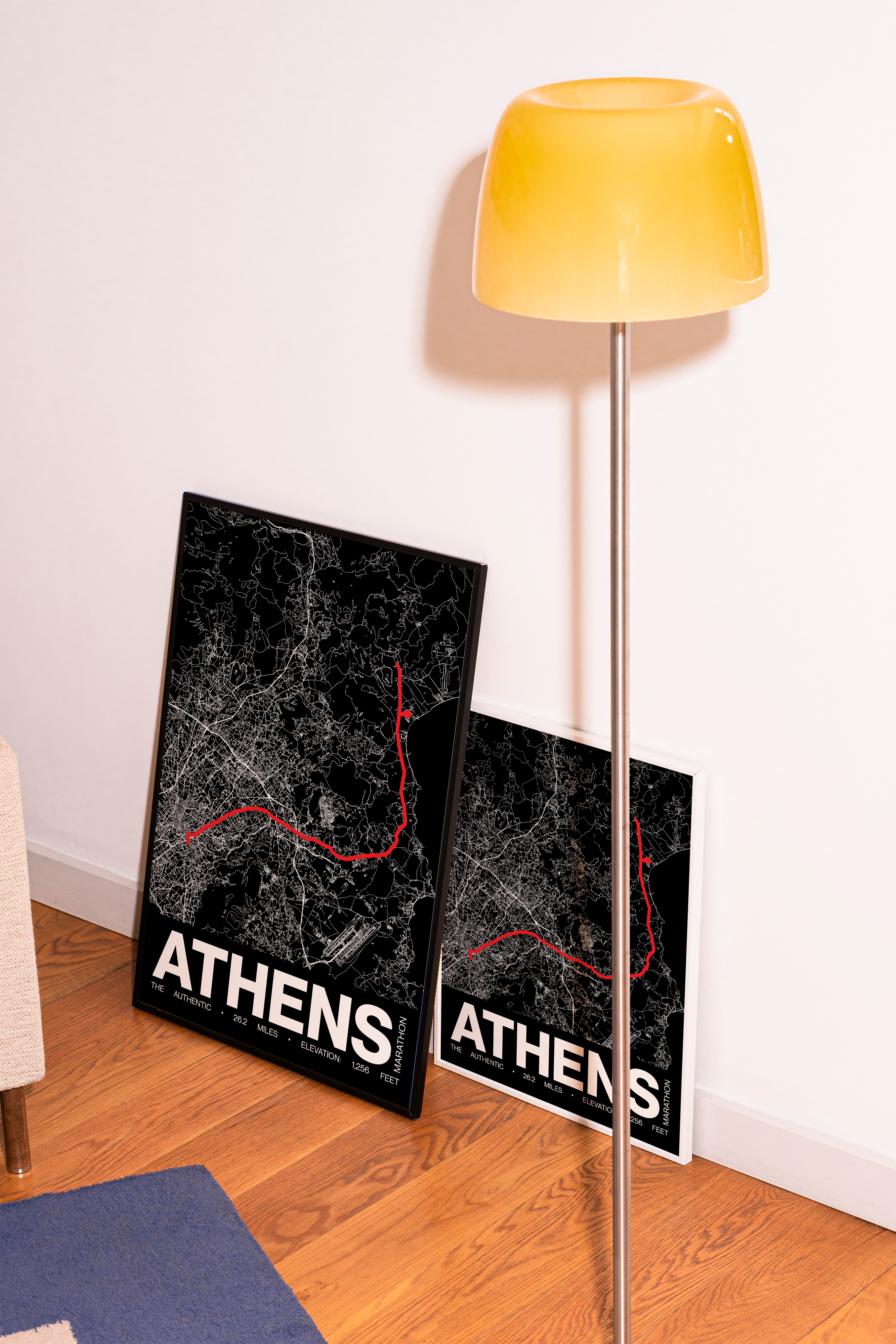 Athens Marathon. The Authentic Marathon Poster - Grid Style