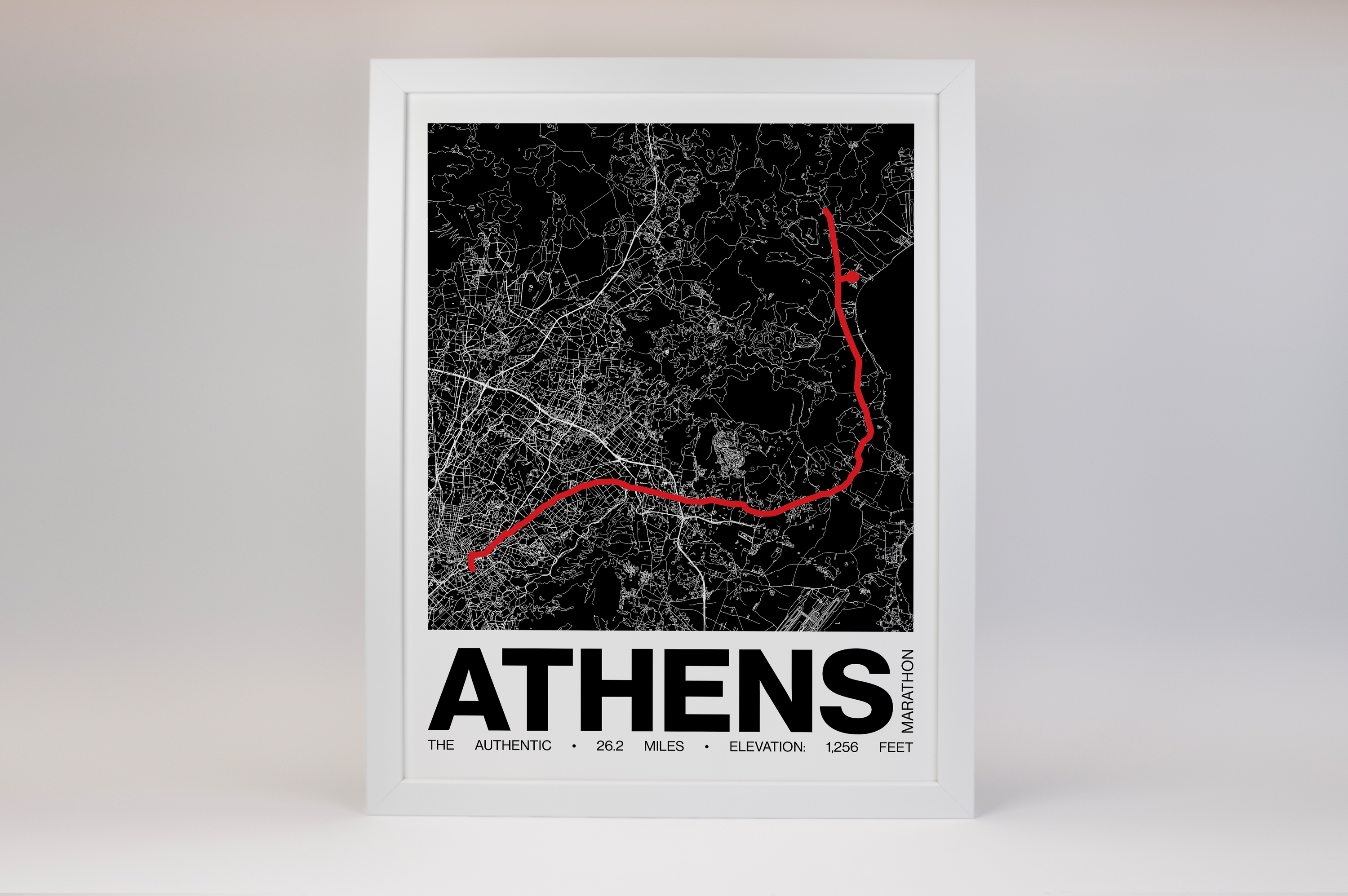 Athens Marathon. The Authentic Marathon Poster - Grid Style