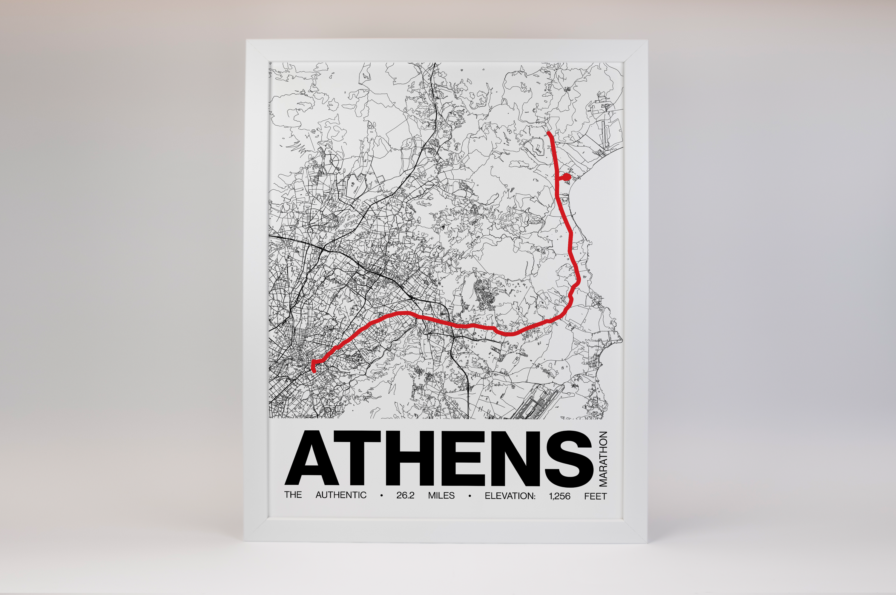Athens Marathon. The Authentic Marathon Poster - Grid Style
