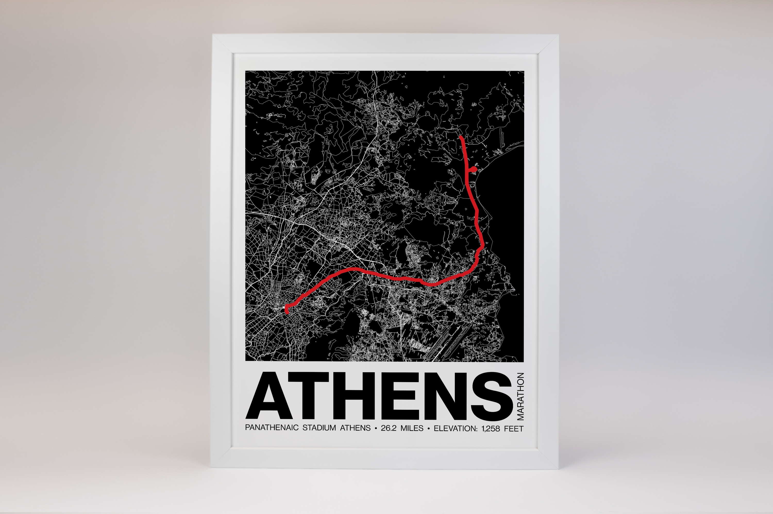 Athens Marathon Greece Poster - Grid Style