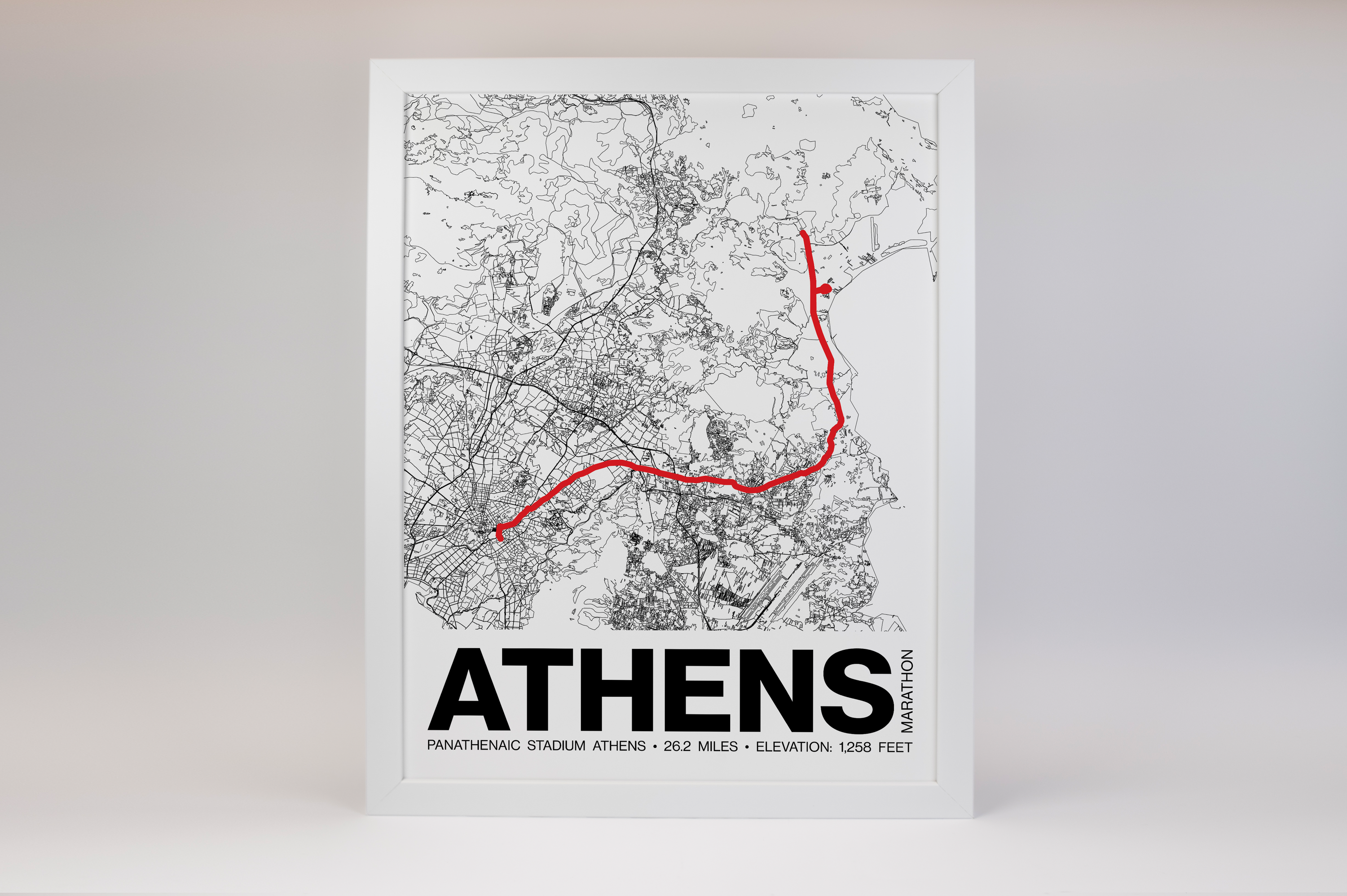 Athens Marathon Greece Poster - Grid Style