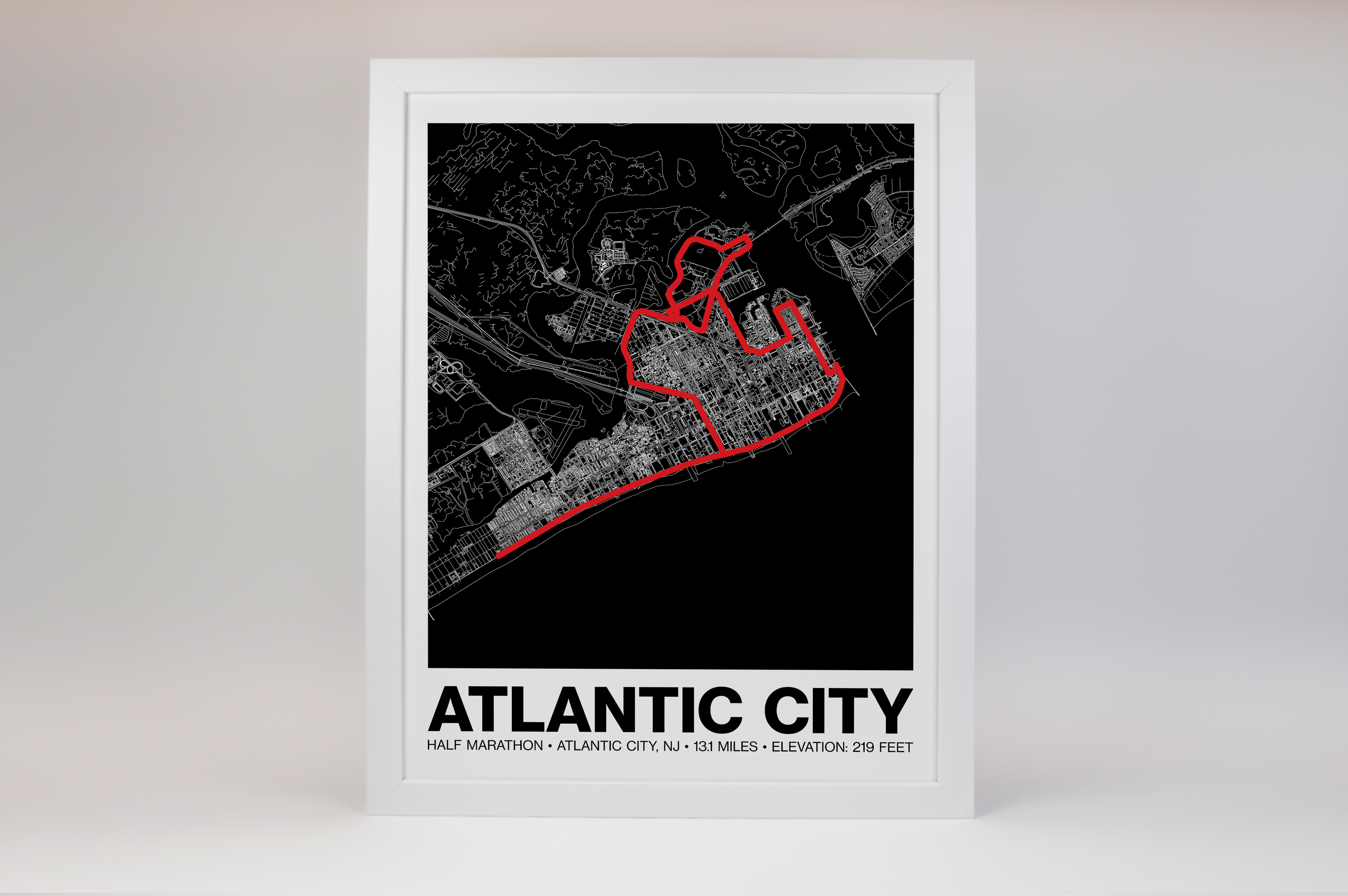 Atlantic City Half Marathon Poster - Grid Style