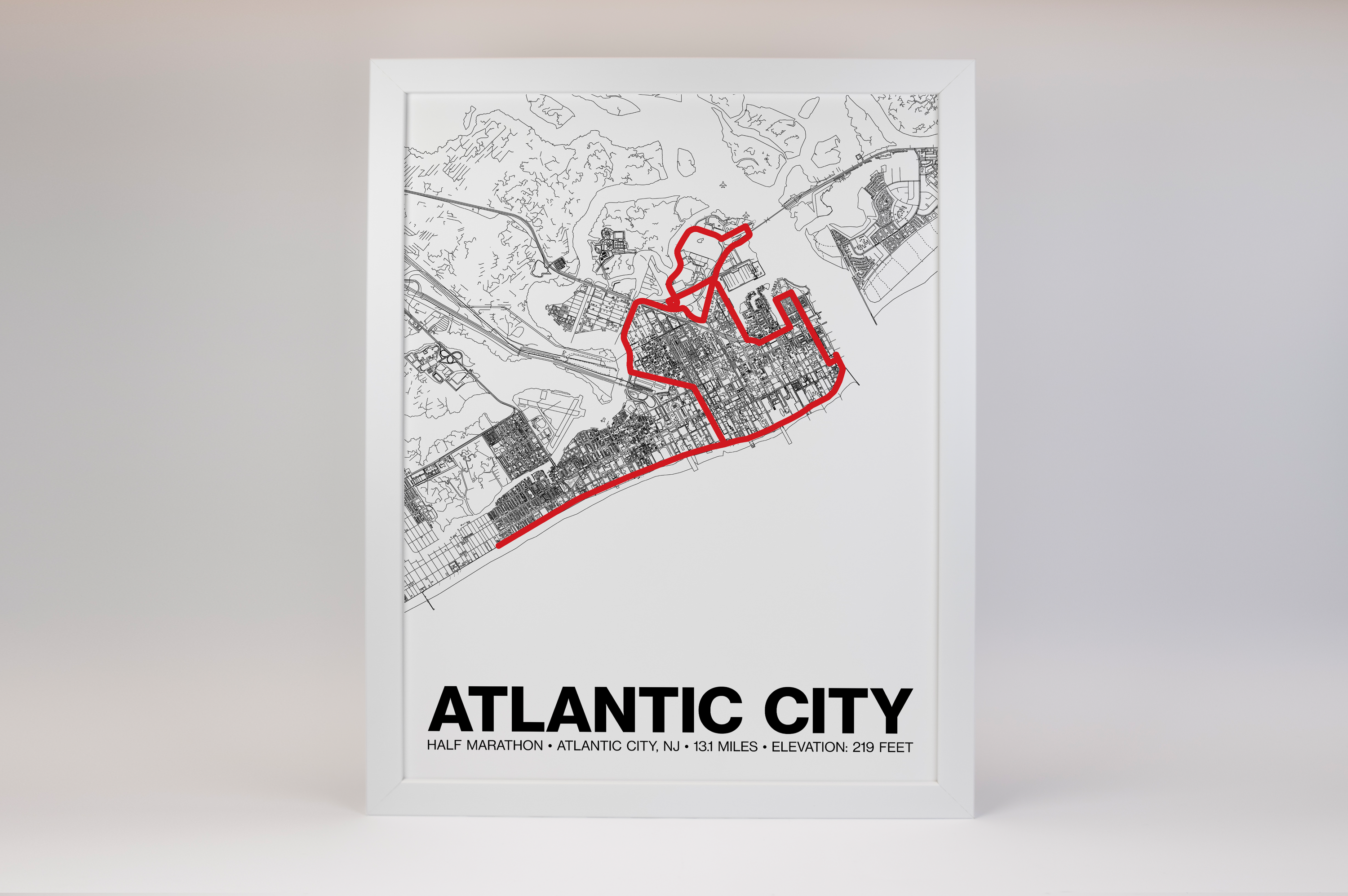 Atlantic City Half Marathon Poster - Grid Style