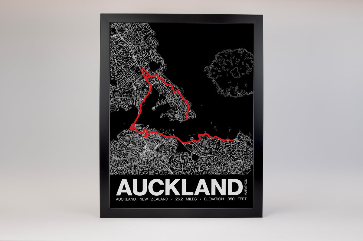 Auckland Marathon Poster - Grid Style