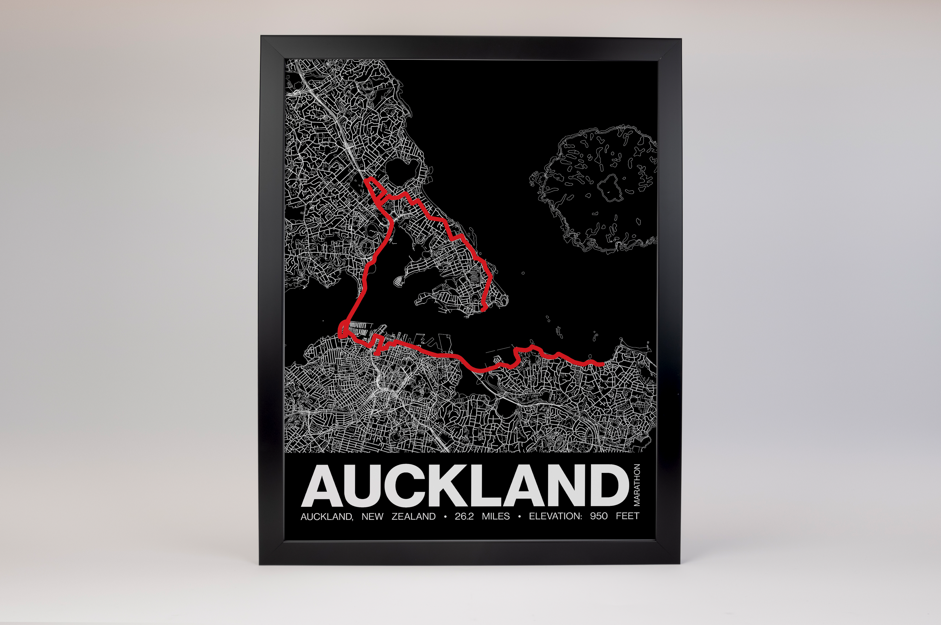 Auckland Marathon Poster - Grid Style