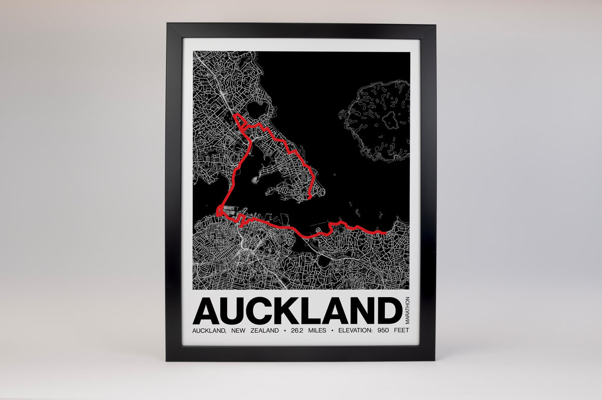 Auckland Marathon Poster - Grid Style