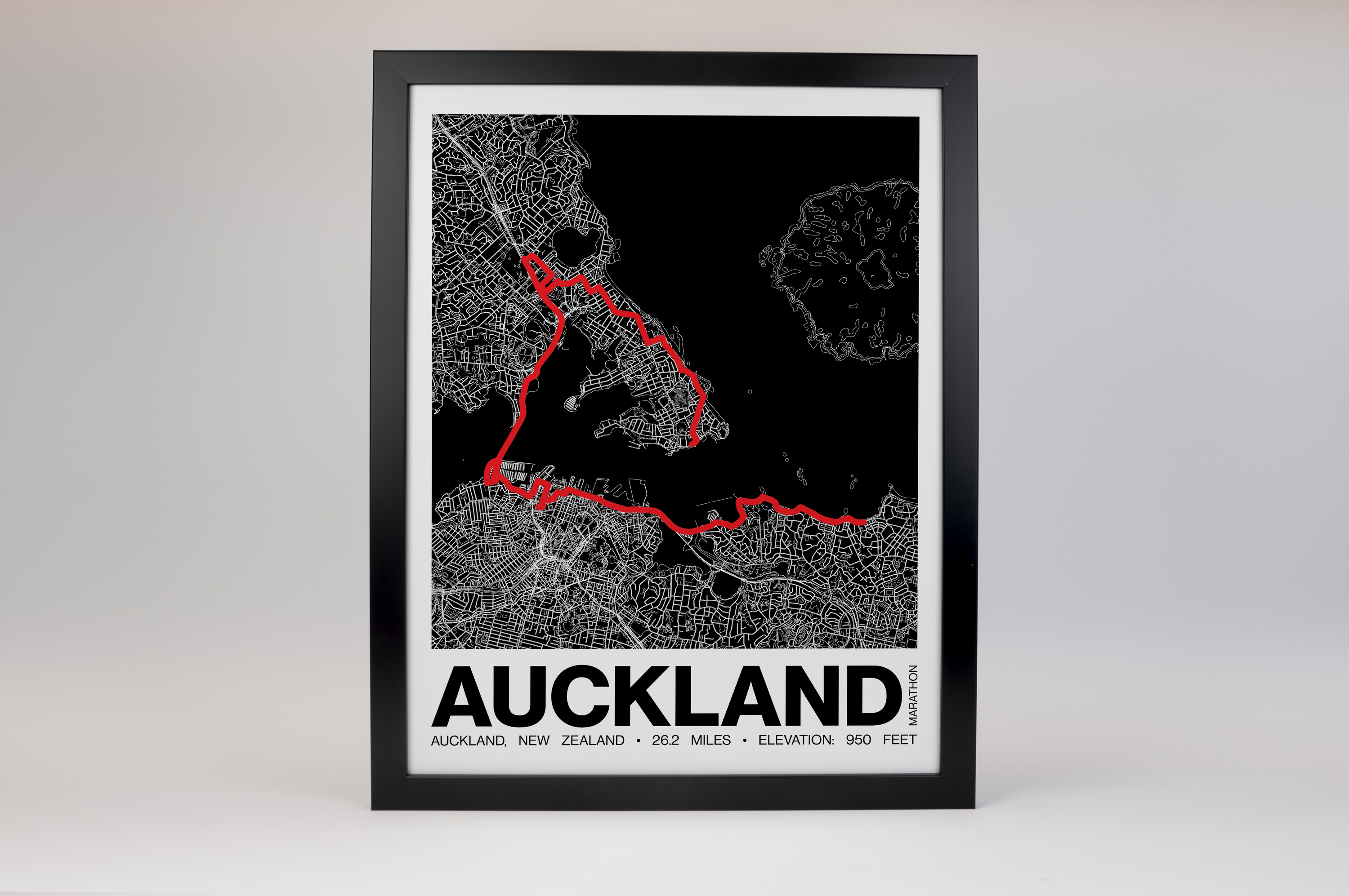 Auckland Marathon Poster - Grid Style