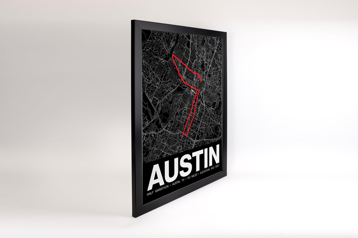 Austin Half Marathon Poster - Grid Style