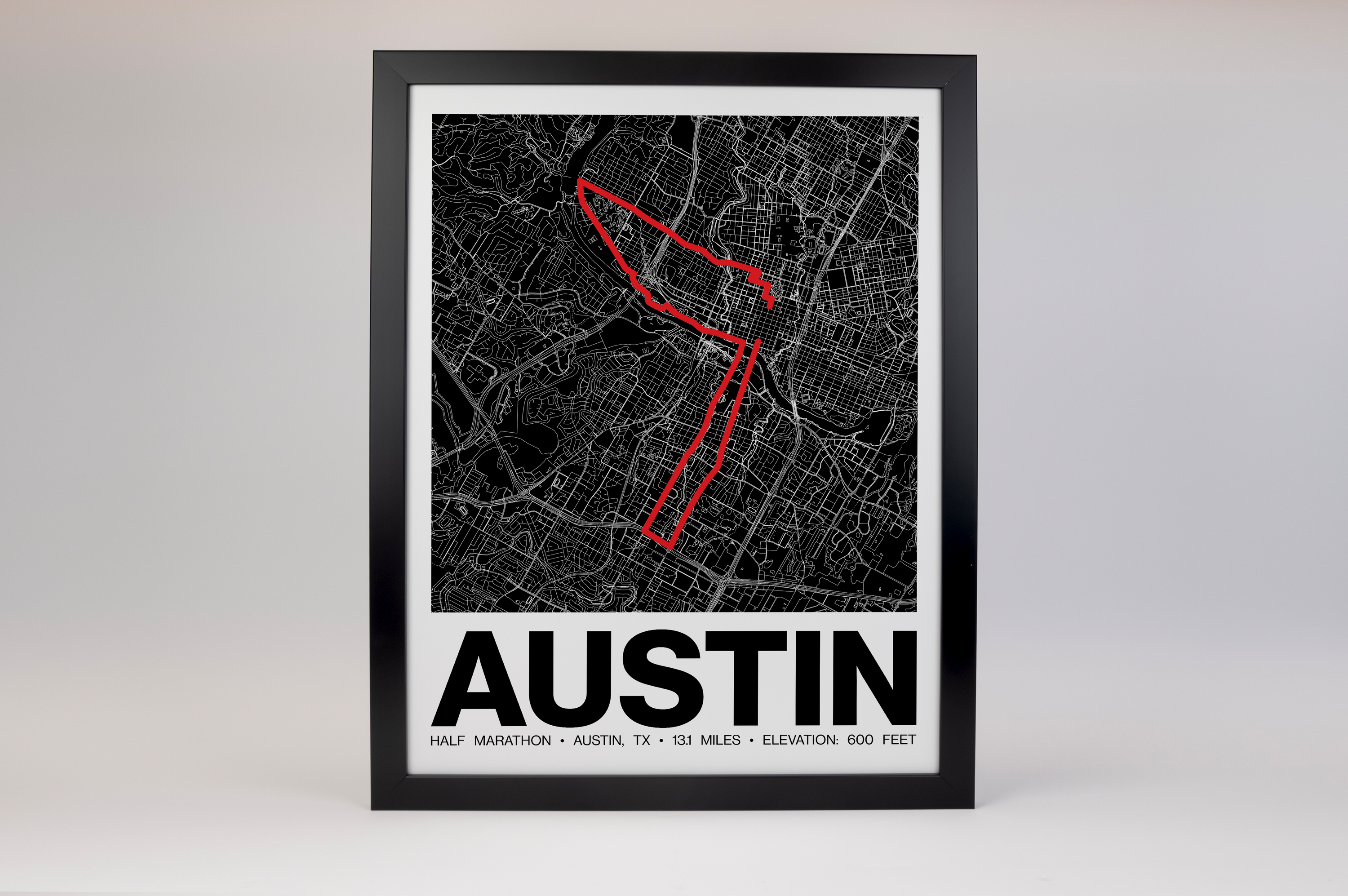 Austin Half Marathon Poster - Grid Style