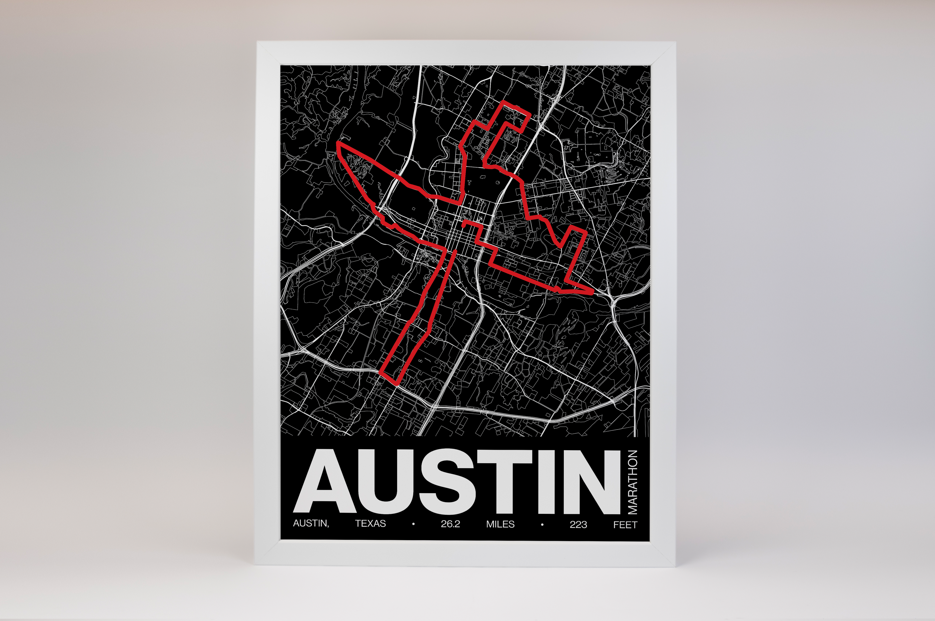 Austin Marathon Poster - Grid Style