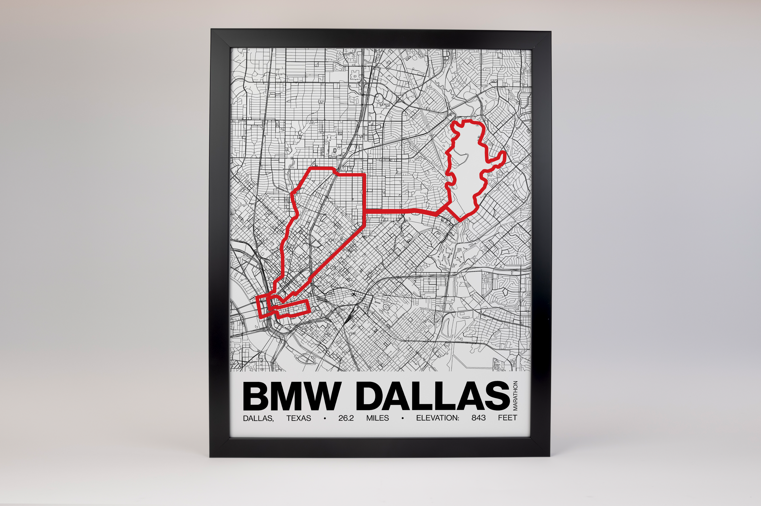BMW Dallas Marathon Poster - Grid Style