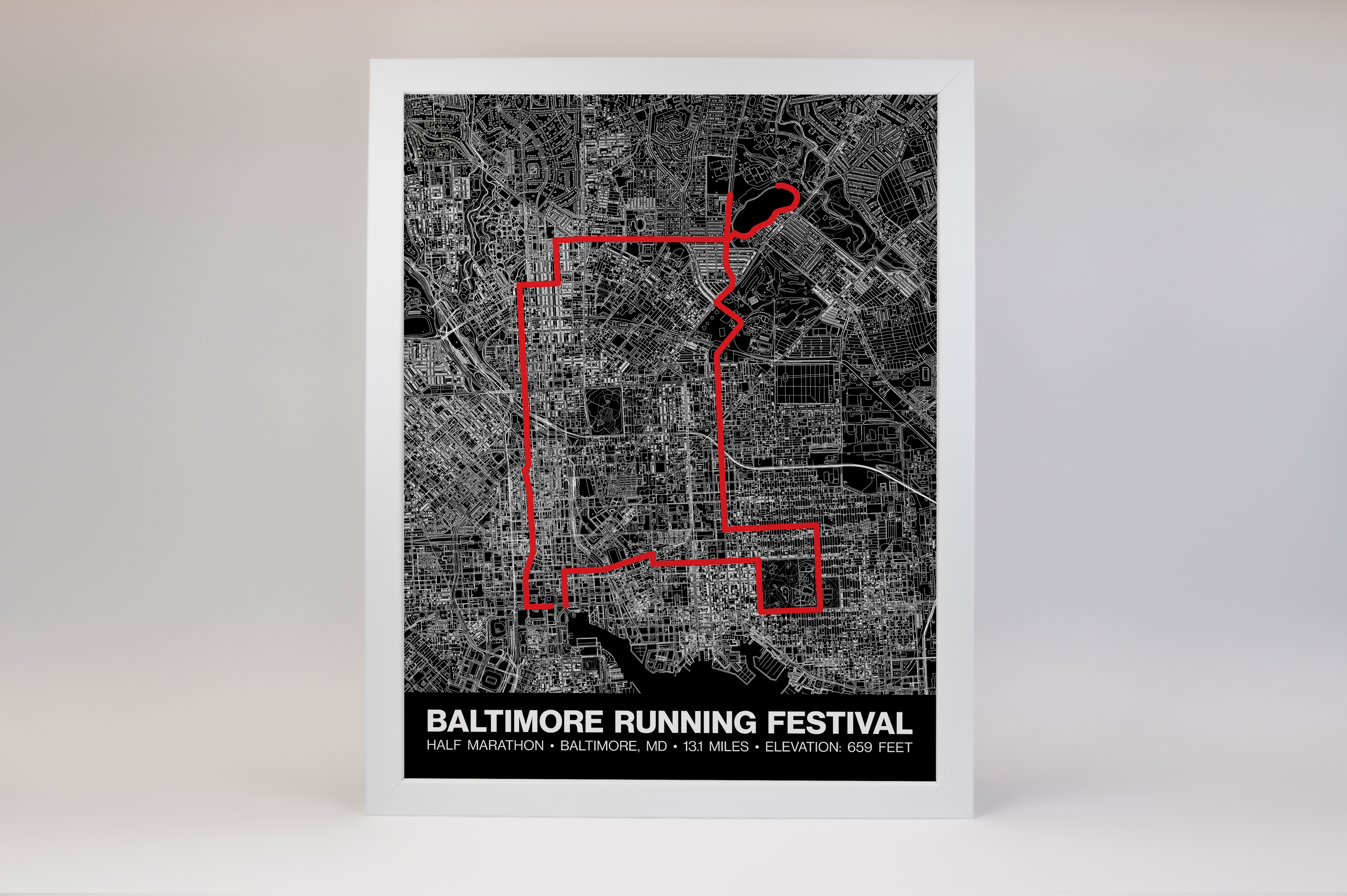 Baltimore Half Running Festival Half Marathon Poster - Grid Style