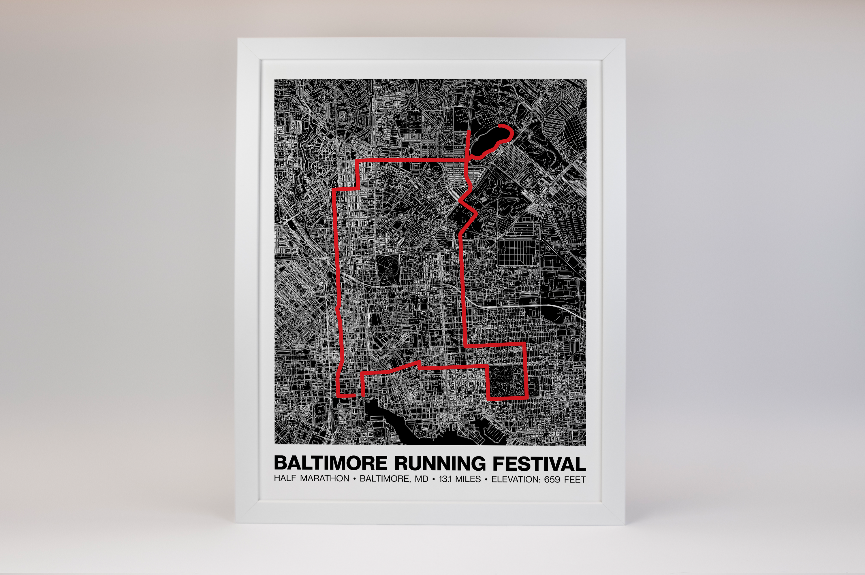 Baltimore Half Running Festival Half Marathon Poster - Grid Style