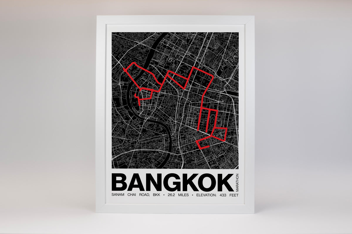 Bangkok Marathon Poster - Grid Style