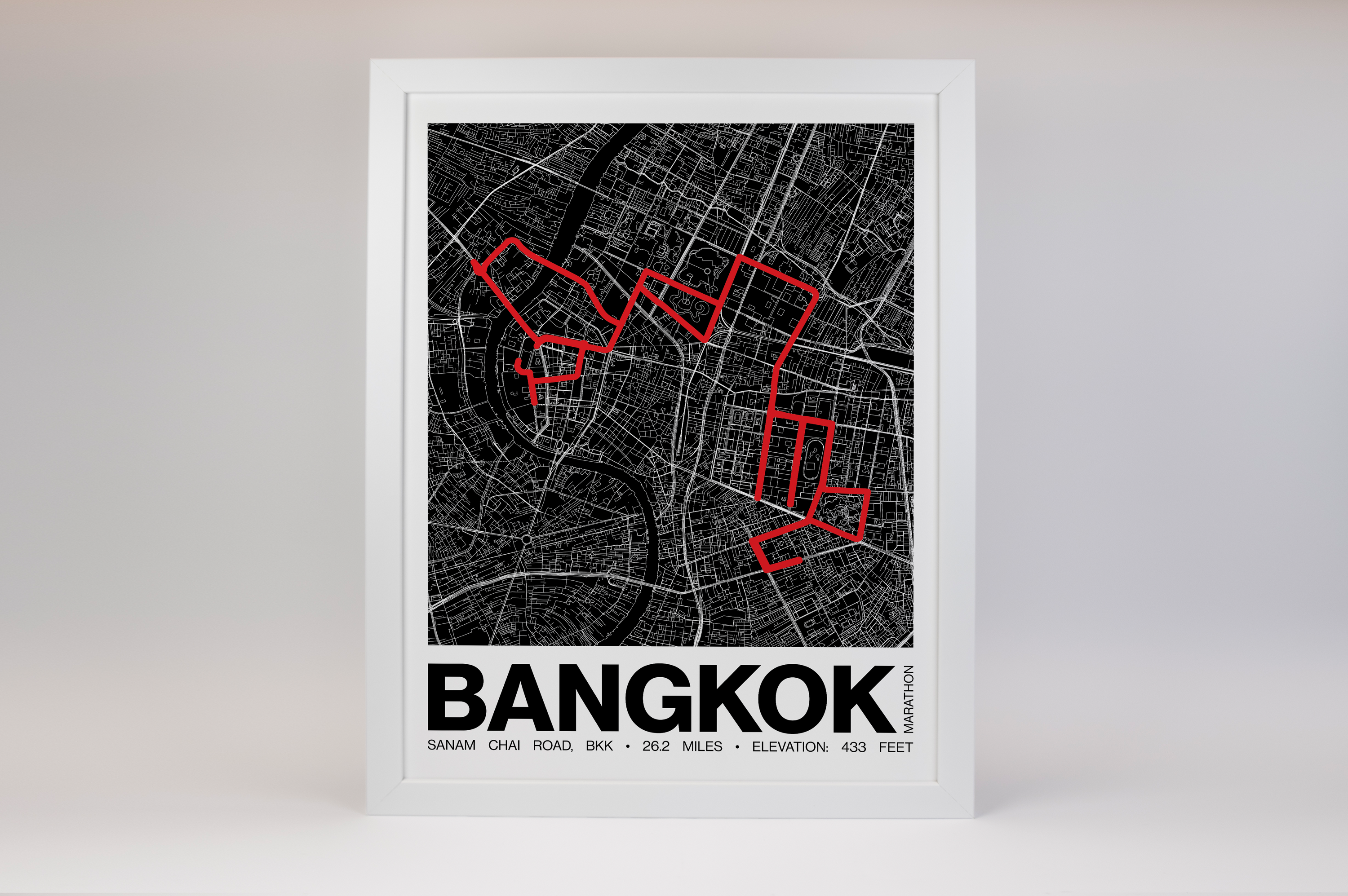 Bangkok Marathon Poster - Grid Style