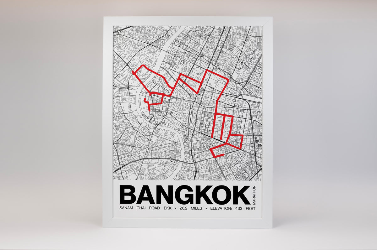Bangkok Marathon Poster - Grid Style