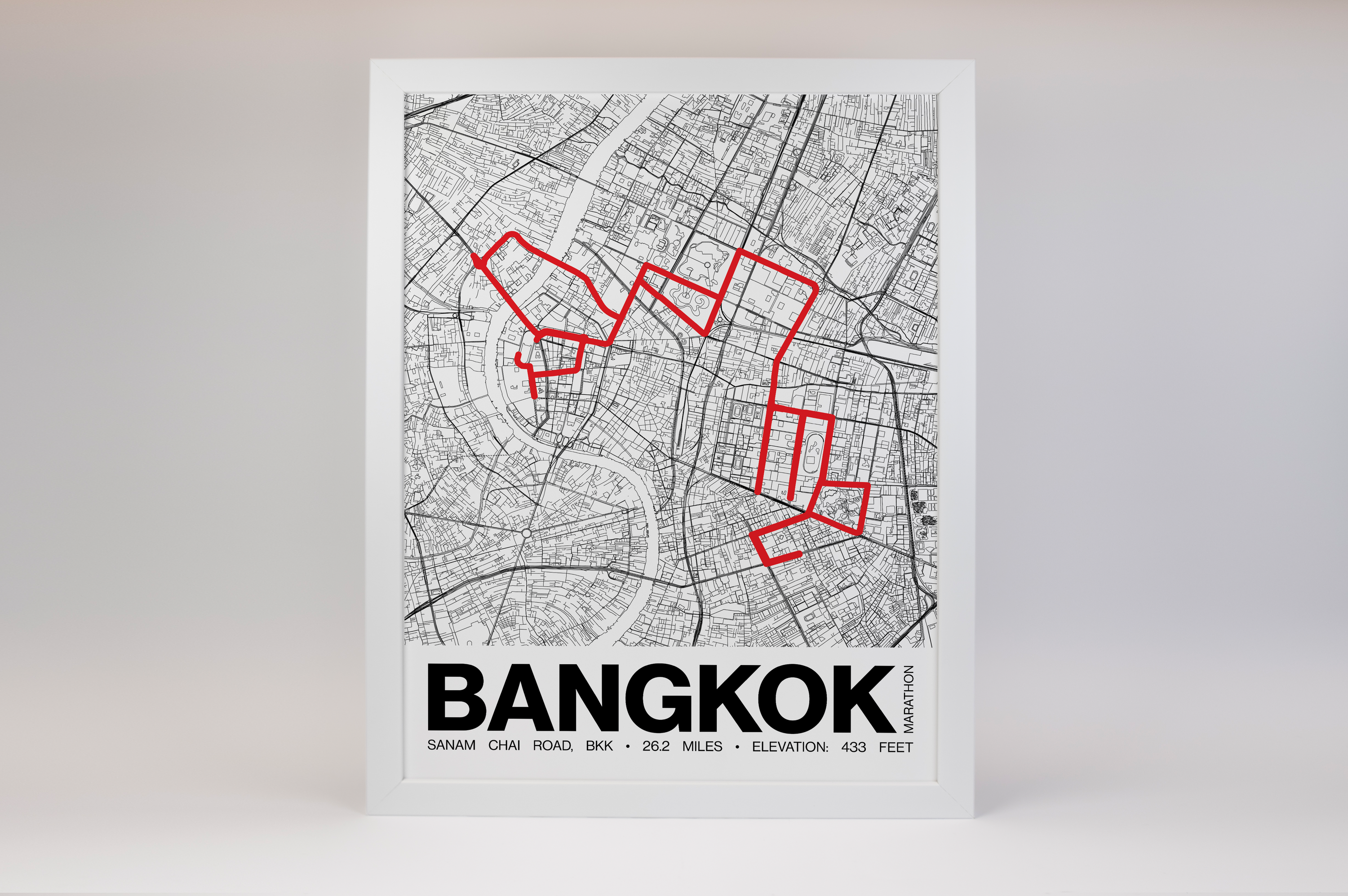 Bangkok Marathon Poster - Grid Style