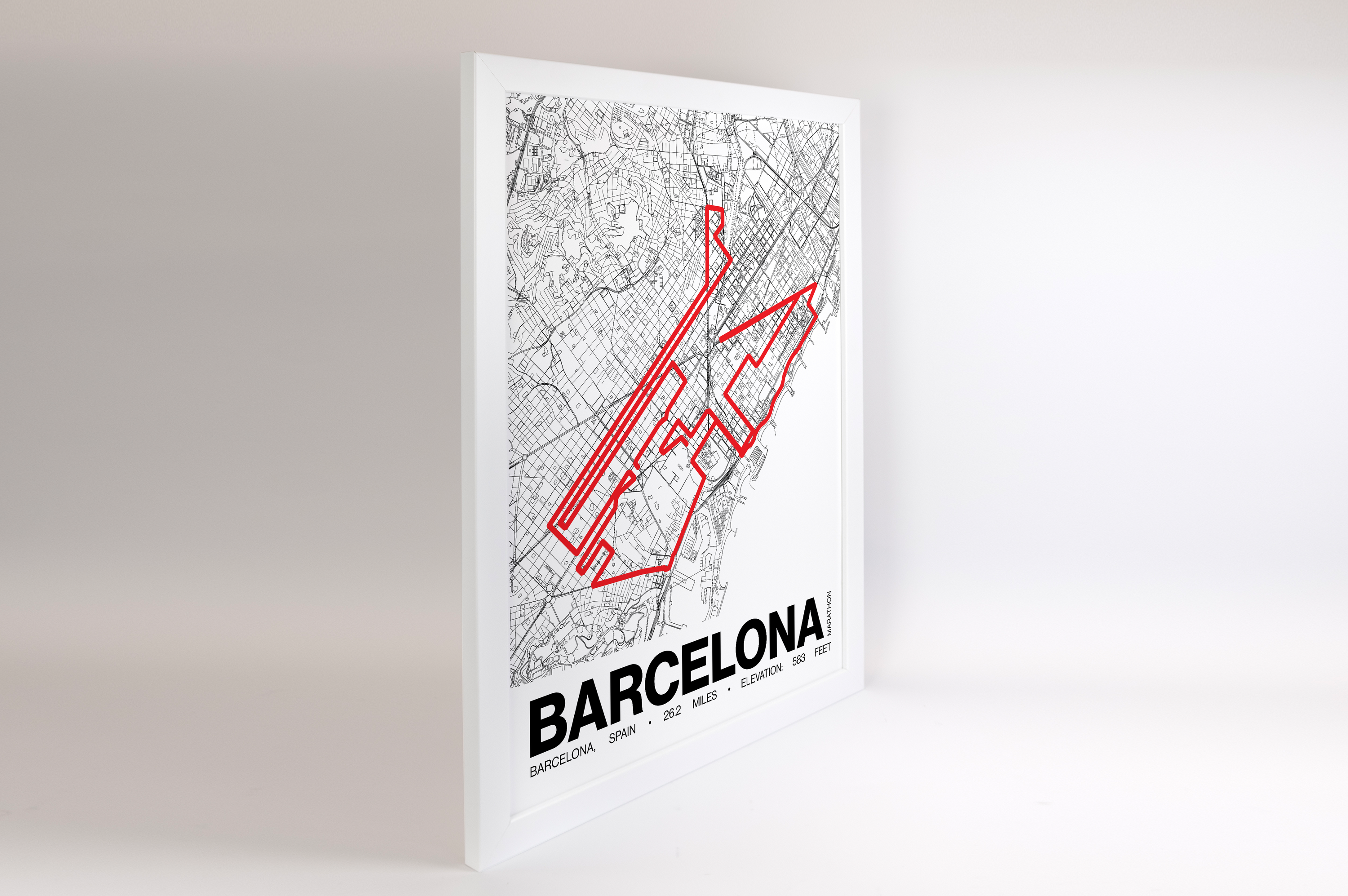 Barcelona Marathon Poster - Grid Style