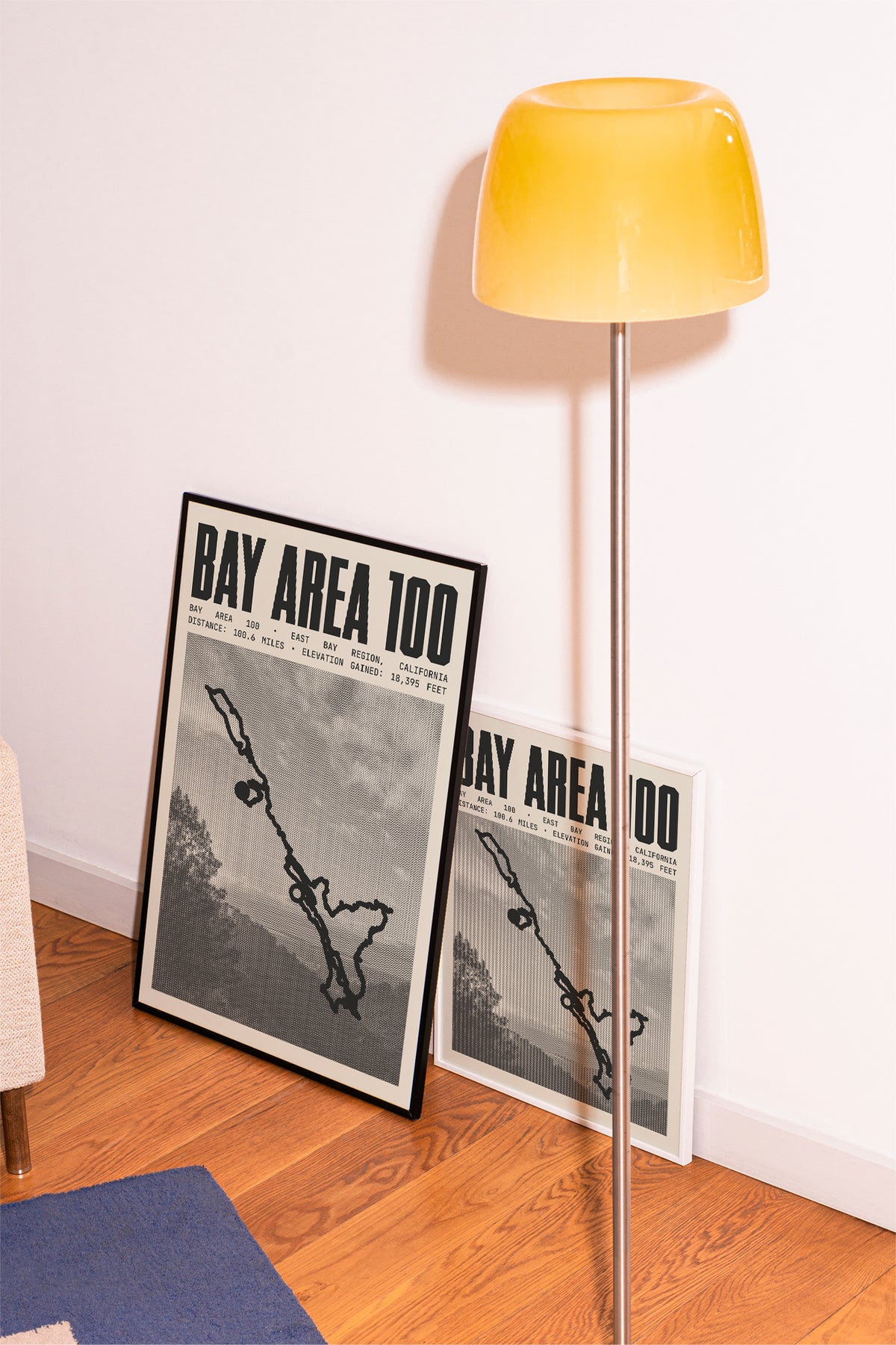 Bay Area 100 Ultra Poster | Custom Marathon Course Display – Map Medal