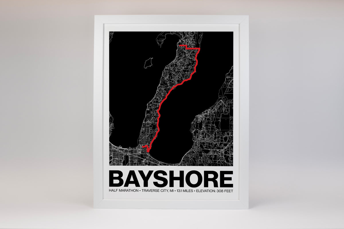 Bayshore Half Marathon Poster - Grid Style
