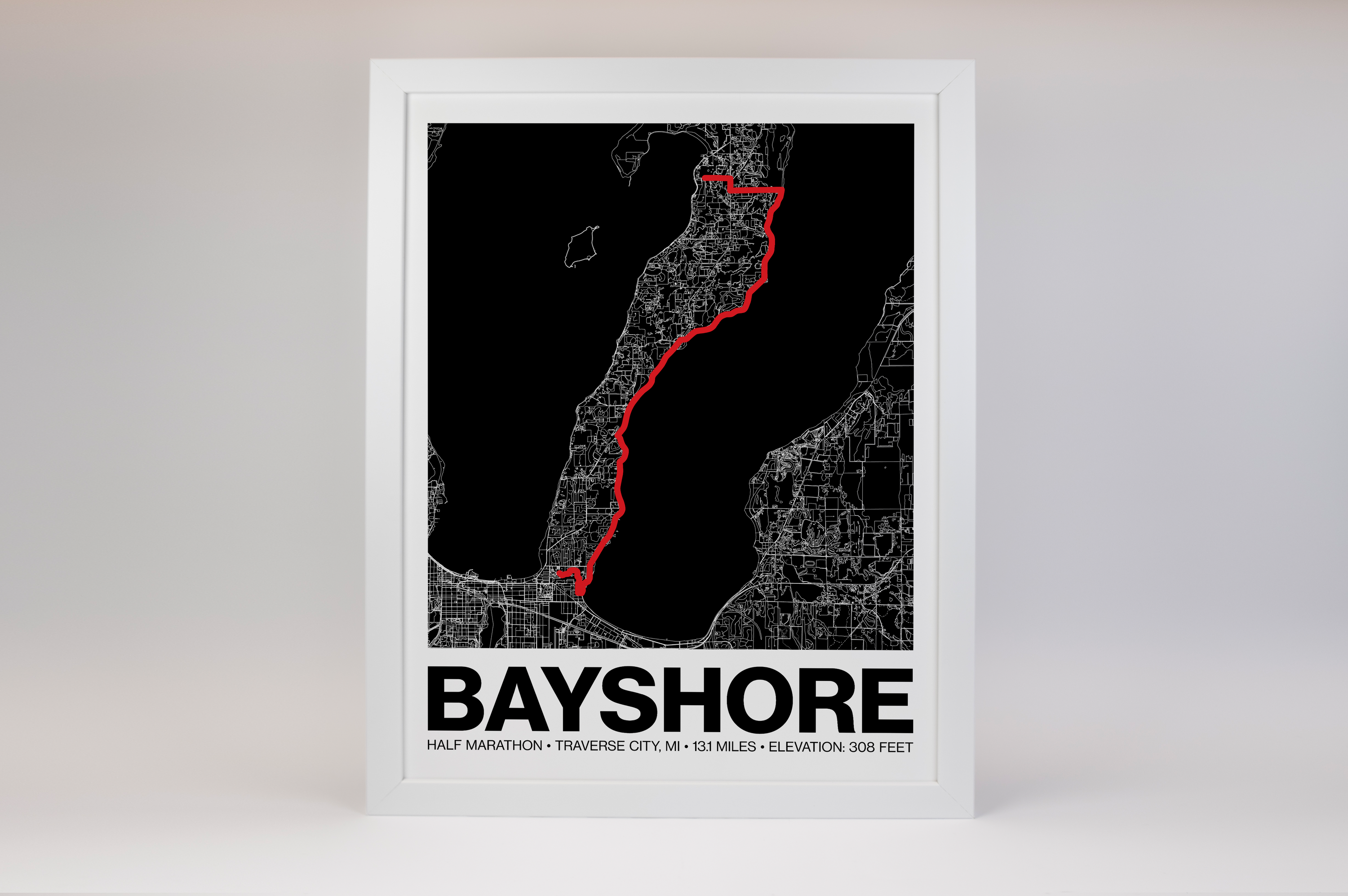 Bayshore Half Marathon Poster - Grid Style