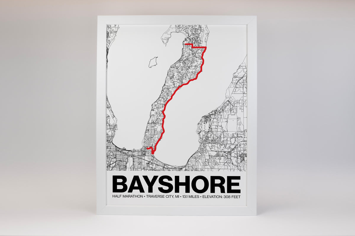 Bayshore Half Marathon Poster - Grid Style