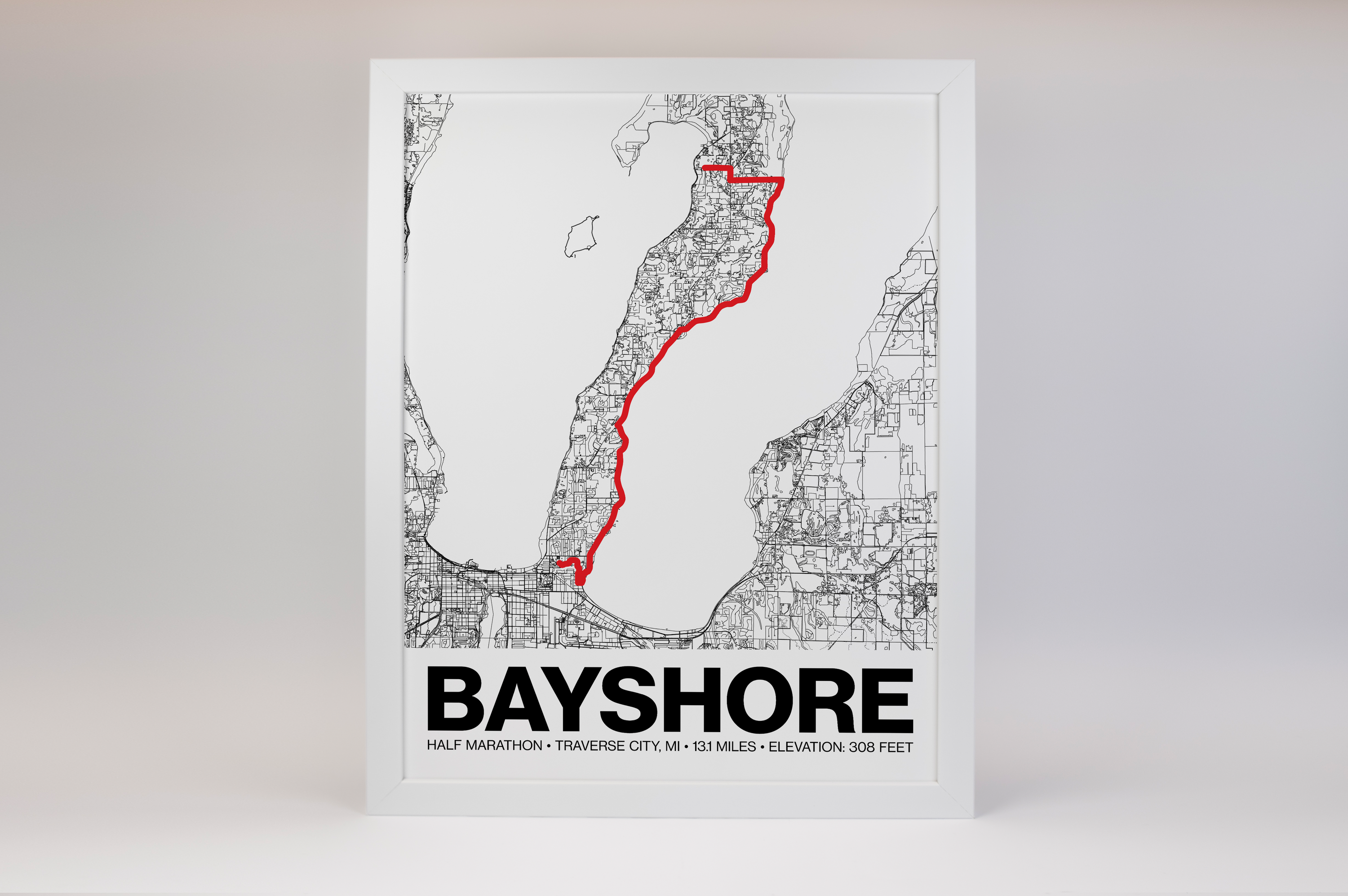 Bayshore Half Marathon Poster - Grid Style