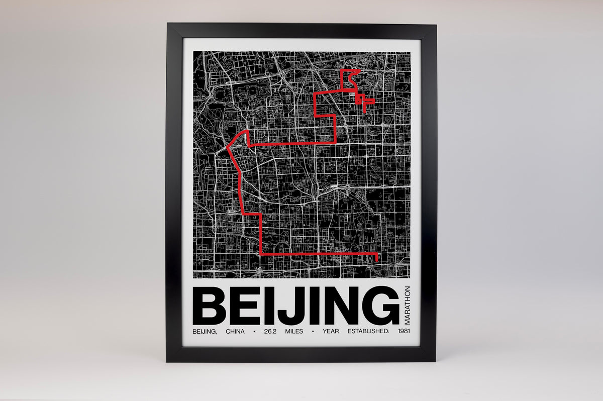Beijing Marathon Poster - Grid Style