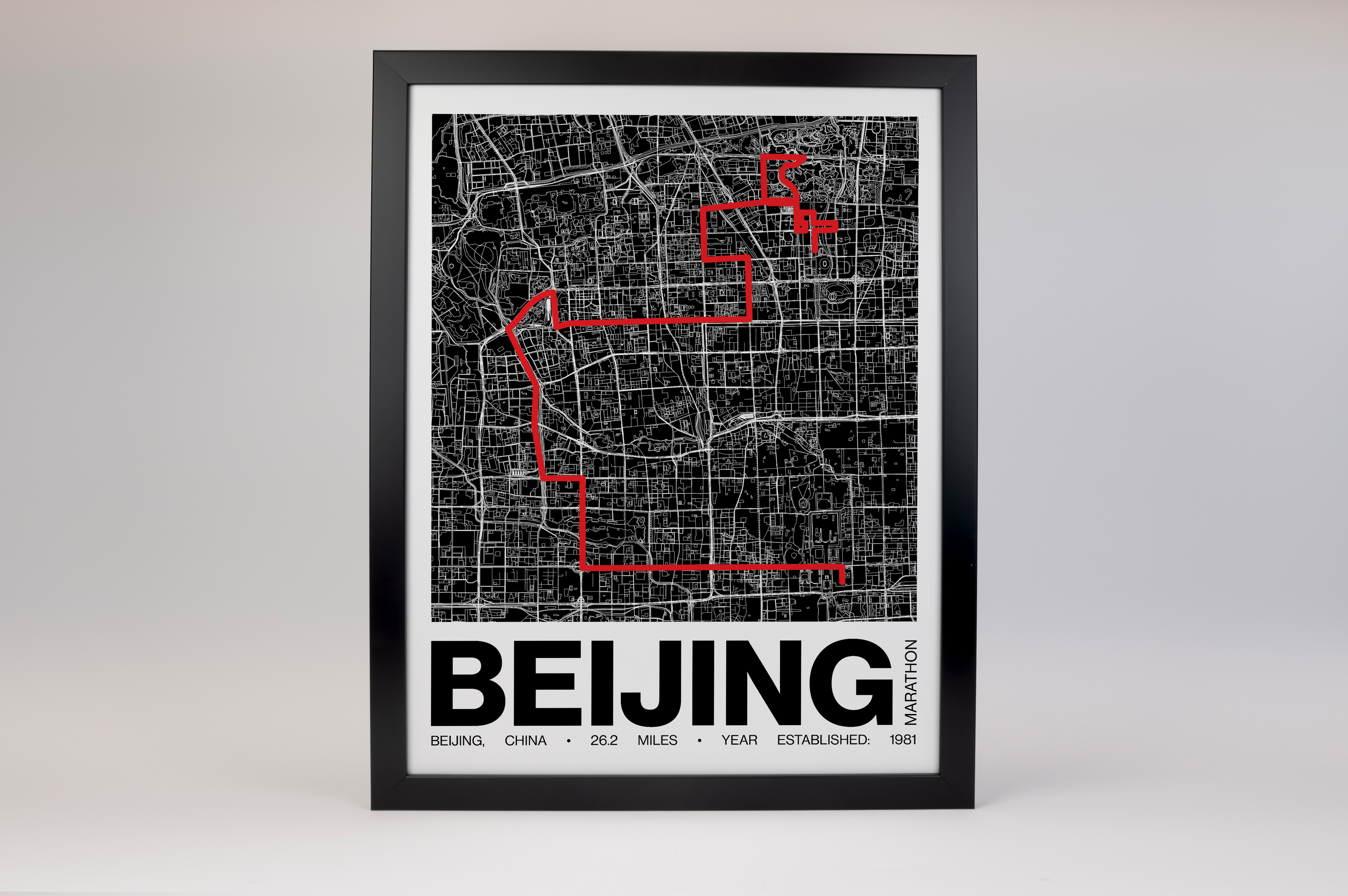 Beijing Marathon Poster - Grid Style