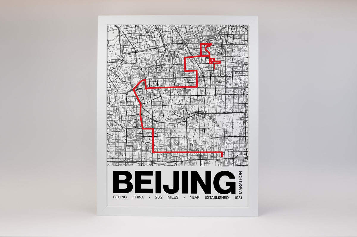Beijing Marathon Poster - Grid Style