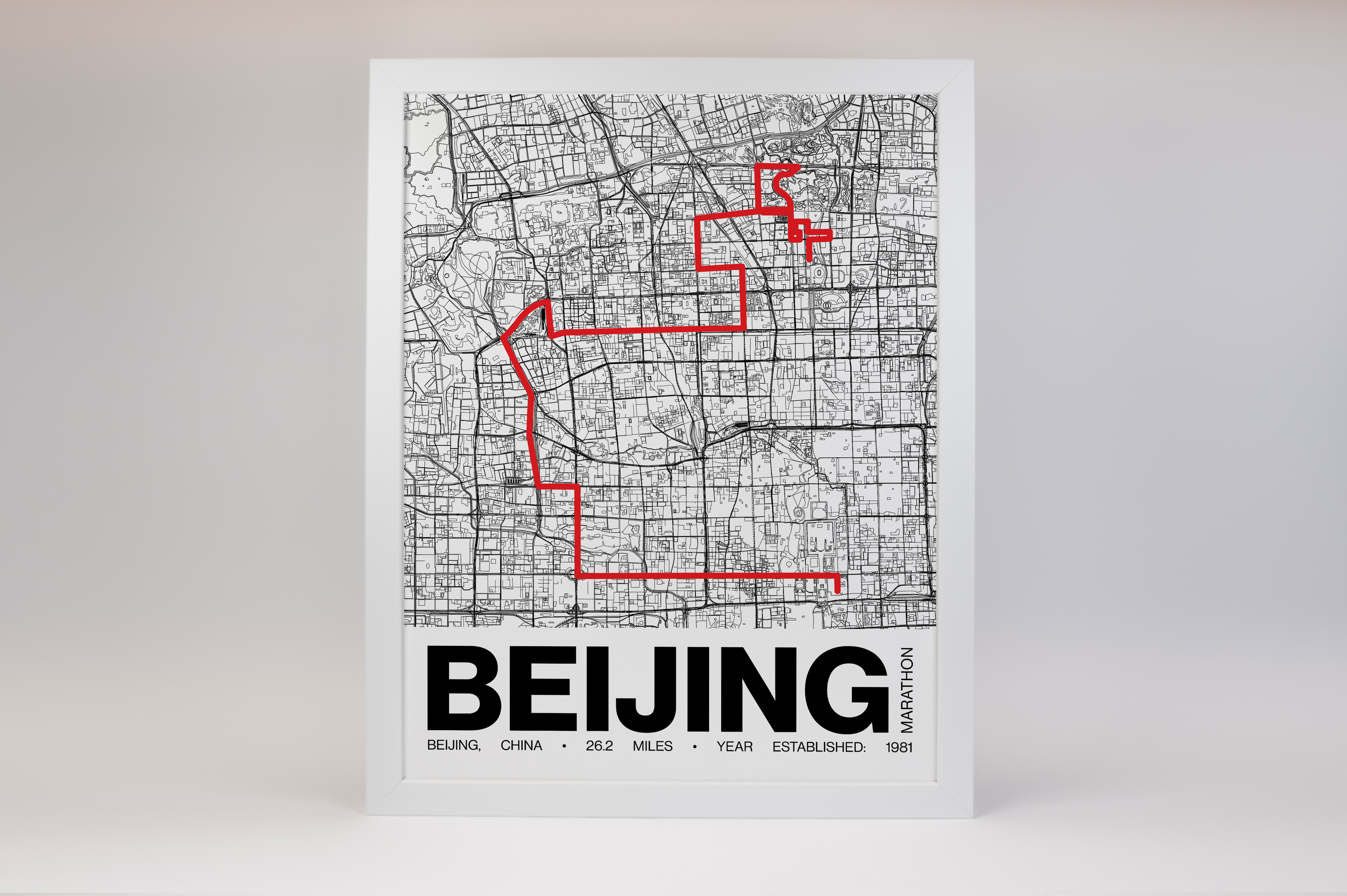 Beijing Marathon Poster - Grid Style