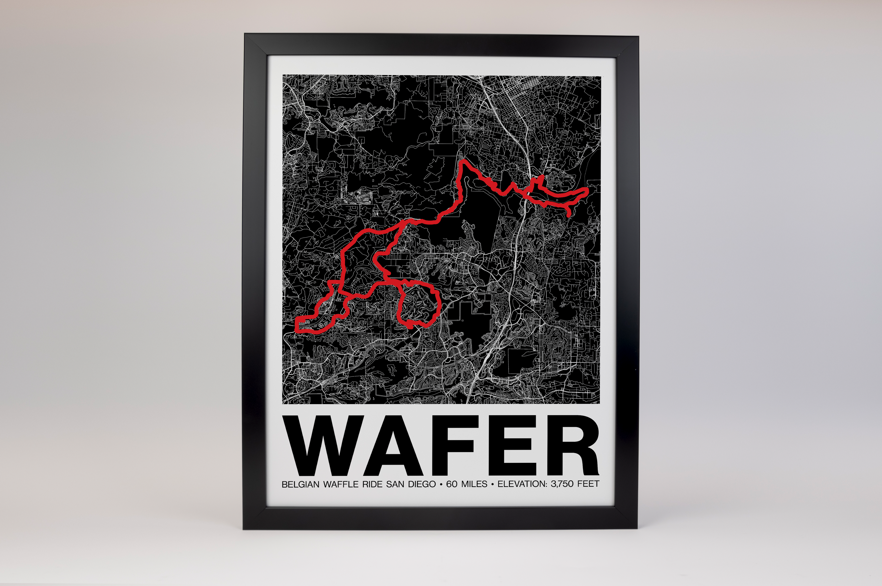 Belgian Waffle Ride San Diego Wafer Poster - Grid Style