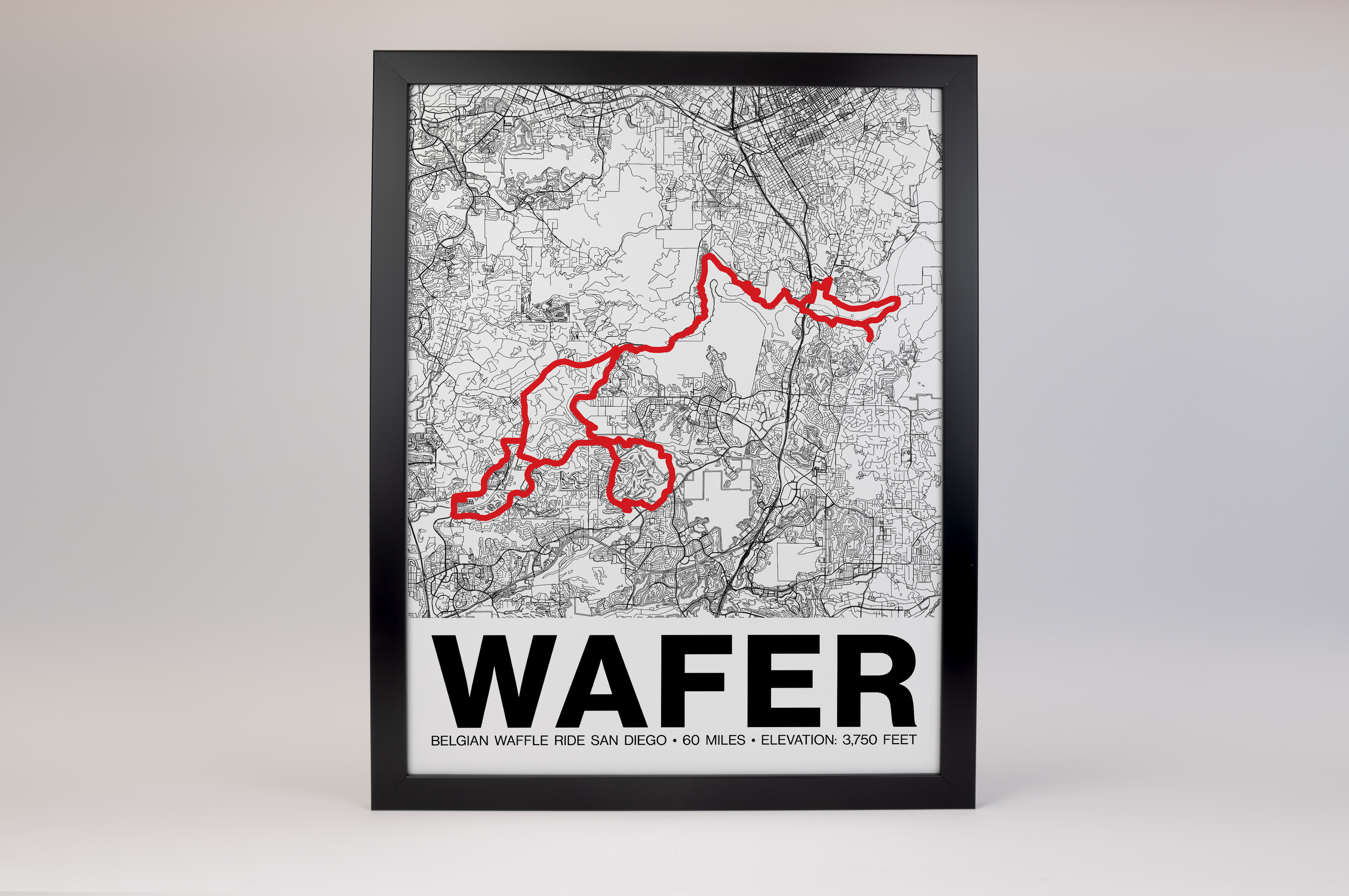 Belgian Waffle Ride San Diego Wafer Poster - Grid Style