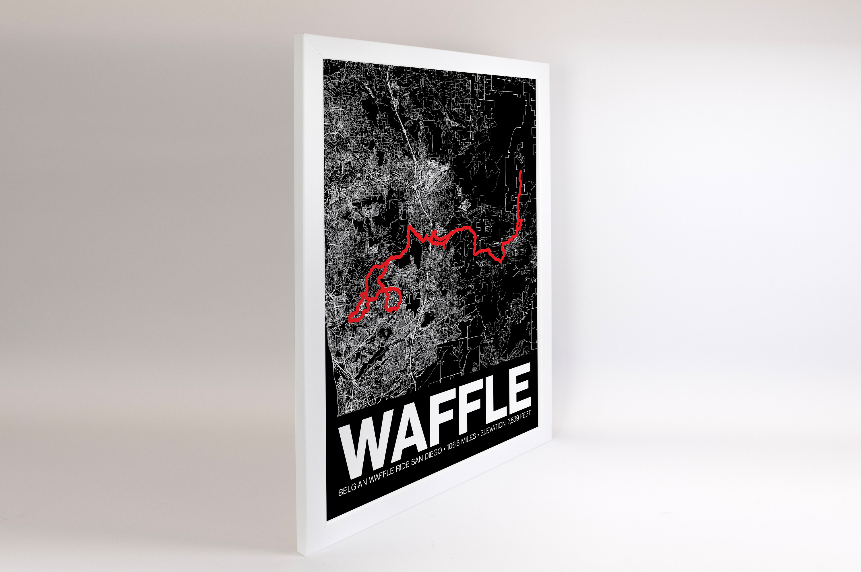 Belgian Waffle Ride San Diego Waffle Poster - Grid Style