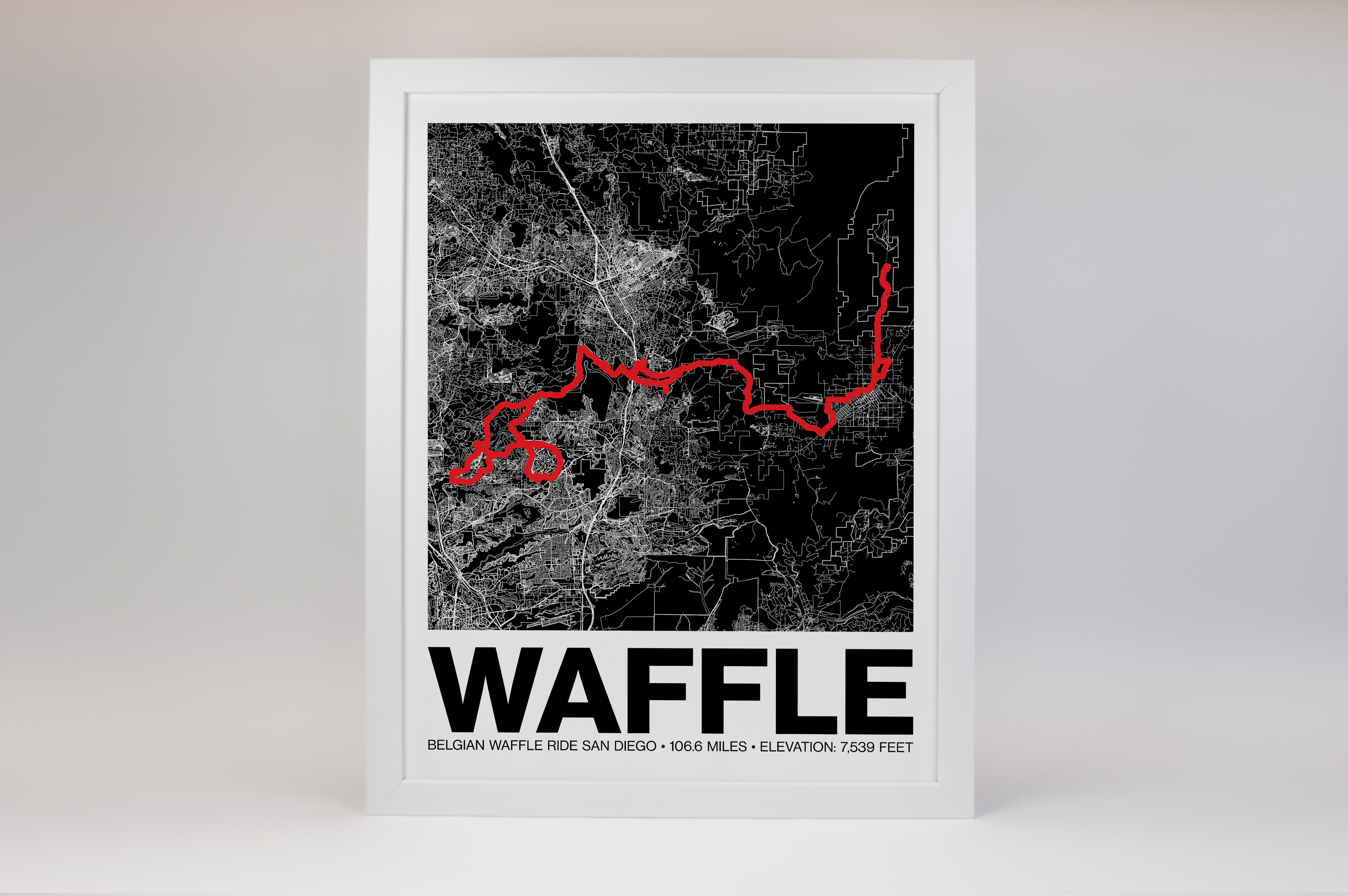 Belgian Waffle Ride San Diego Waffle Poster - Grid Style